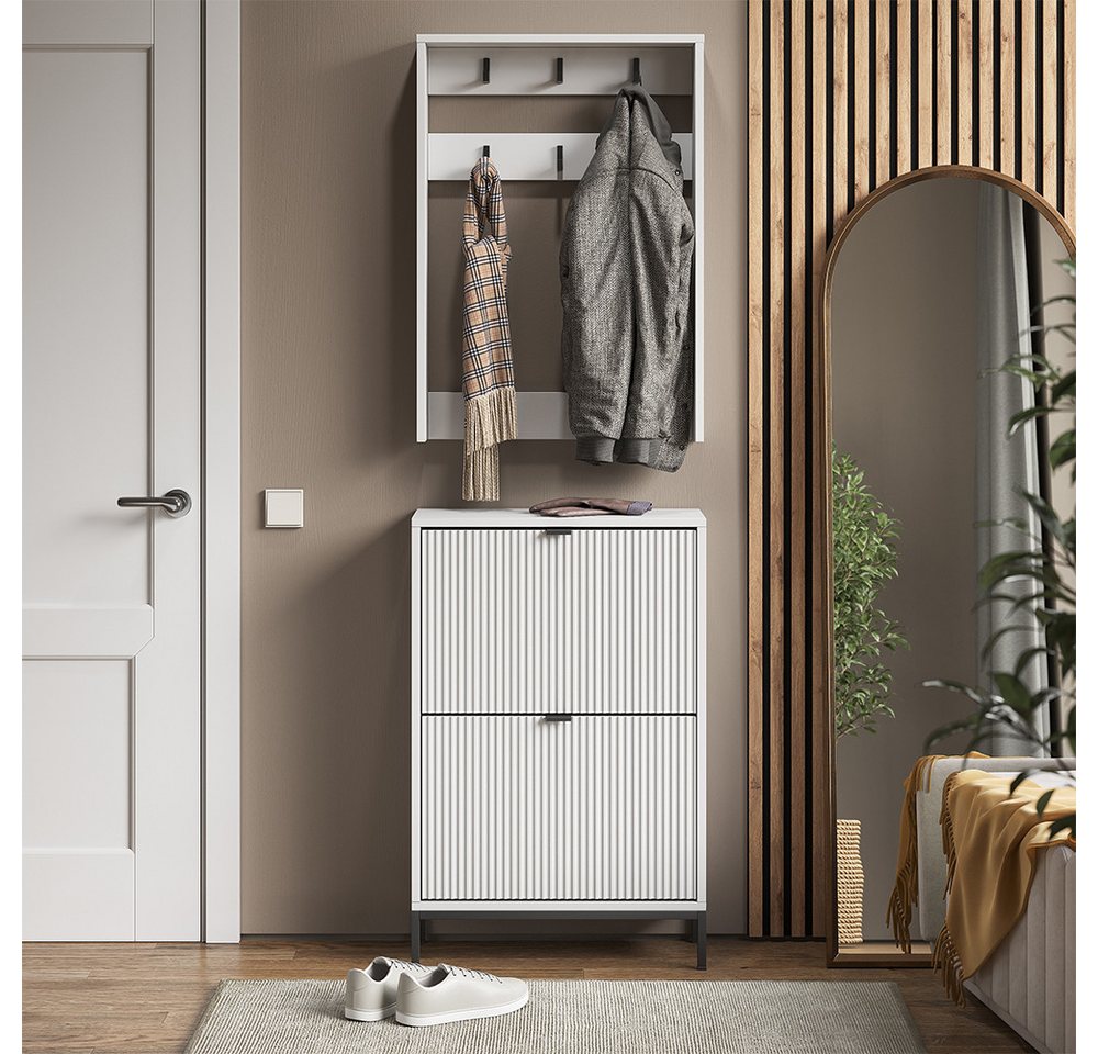 Vicco Garderoben-Set Eliza, Weiß, 60 x 92 cm Set, 2 Teile, (2-St)