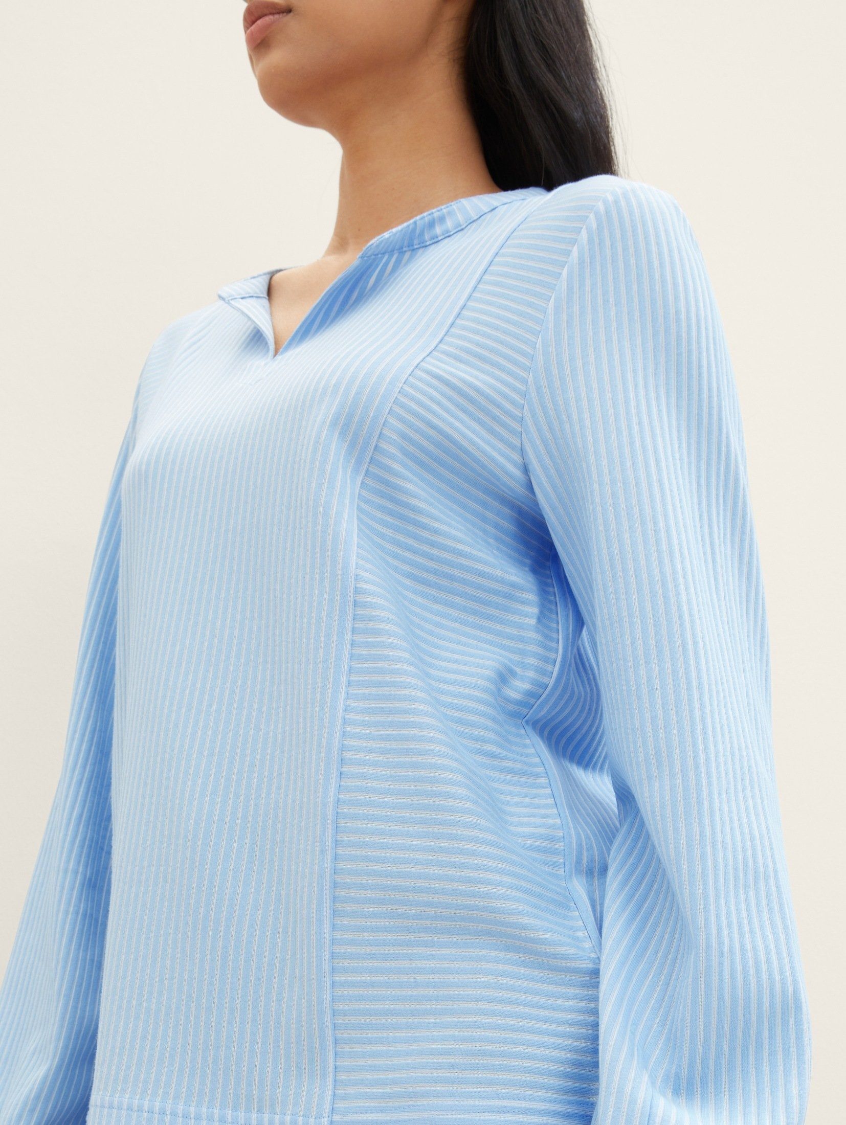 TOM TAILOR Langarmshirt T-Shirt Bluse mit Streifenmuster