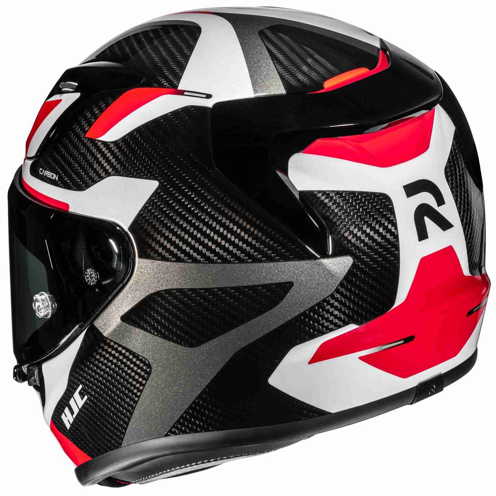HJC Motorradhelm HJC RPHA 12 Carbon Xentra MC1 Integralhelm Schwarz / Weiß / Rot L (1er Set), integralhelm motorrad