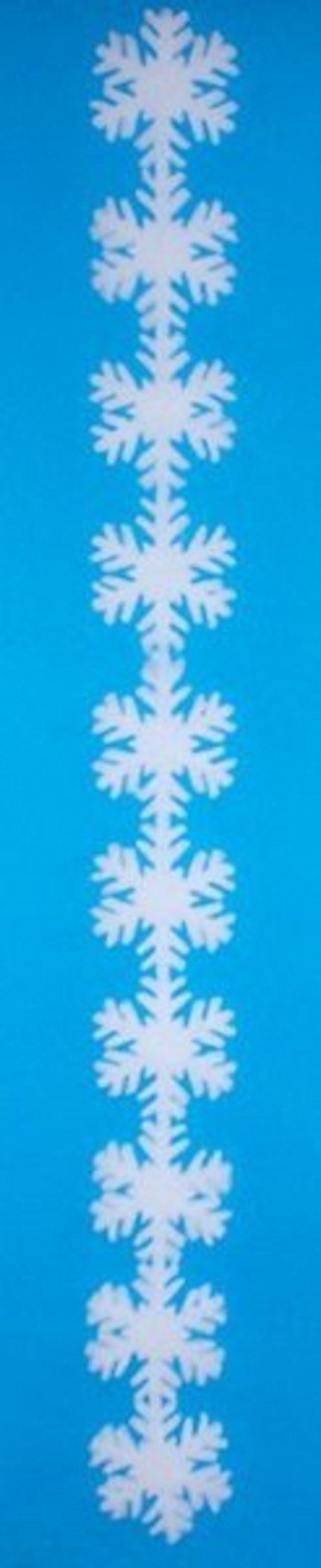 Fensterdekoration Winterdeko SCHNEEFLOCKEN-GIRLANDE. 196x17cm. SCHNEEWATTE, 2cm dick.