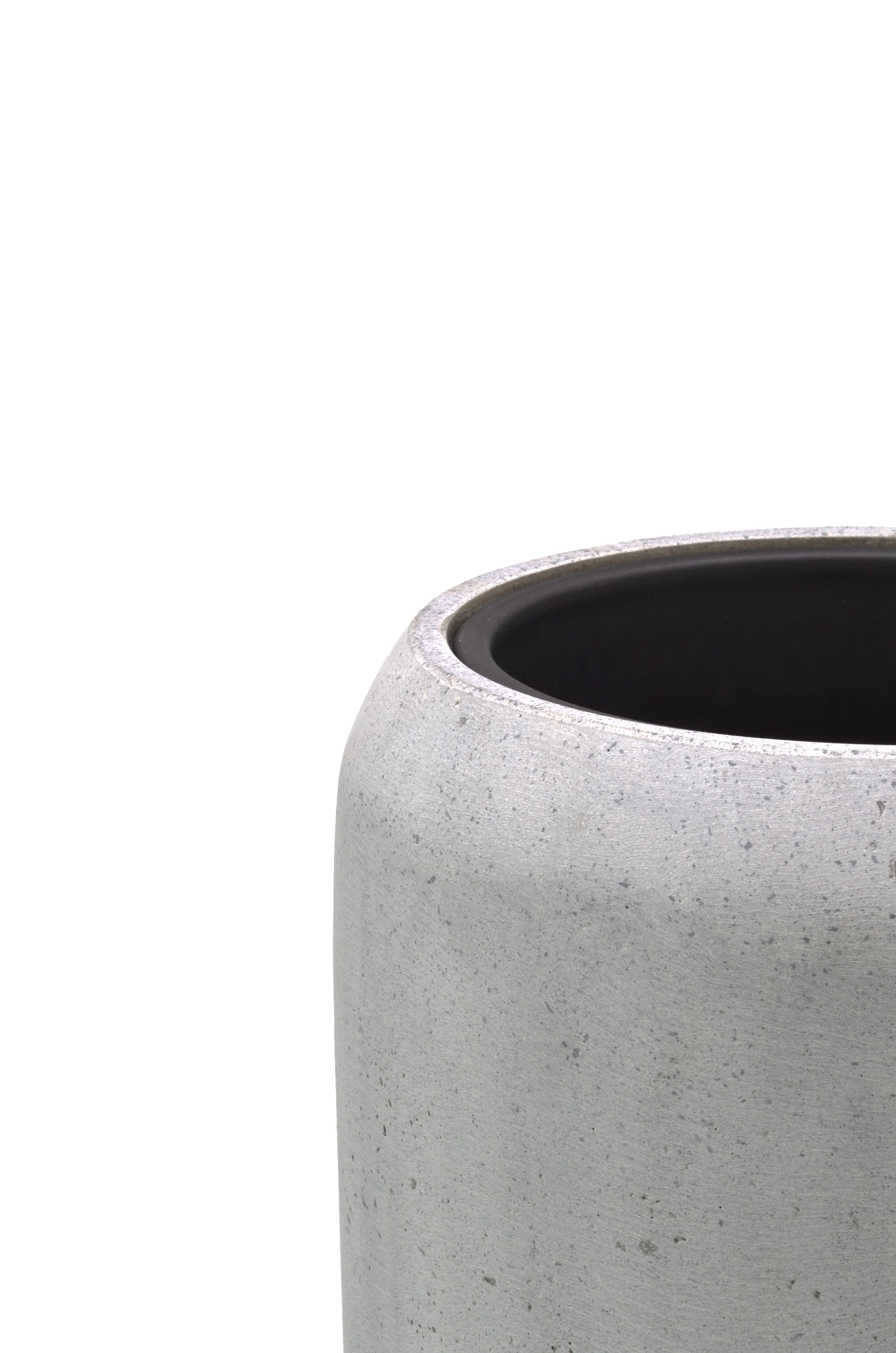 Flingora Bodenvase Cleo, mit Einsatz - Fiberglas - Indoor & Outdoor - Zementgrau - Höhe 51 cm