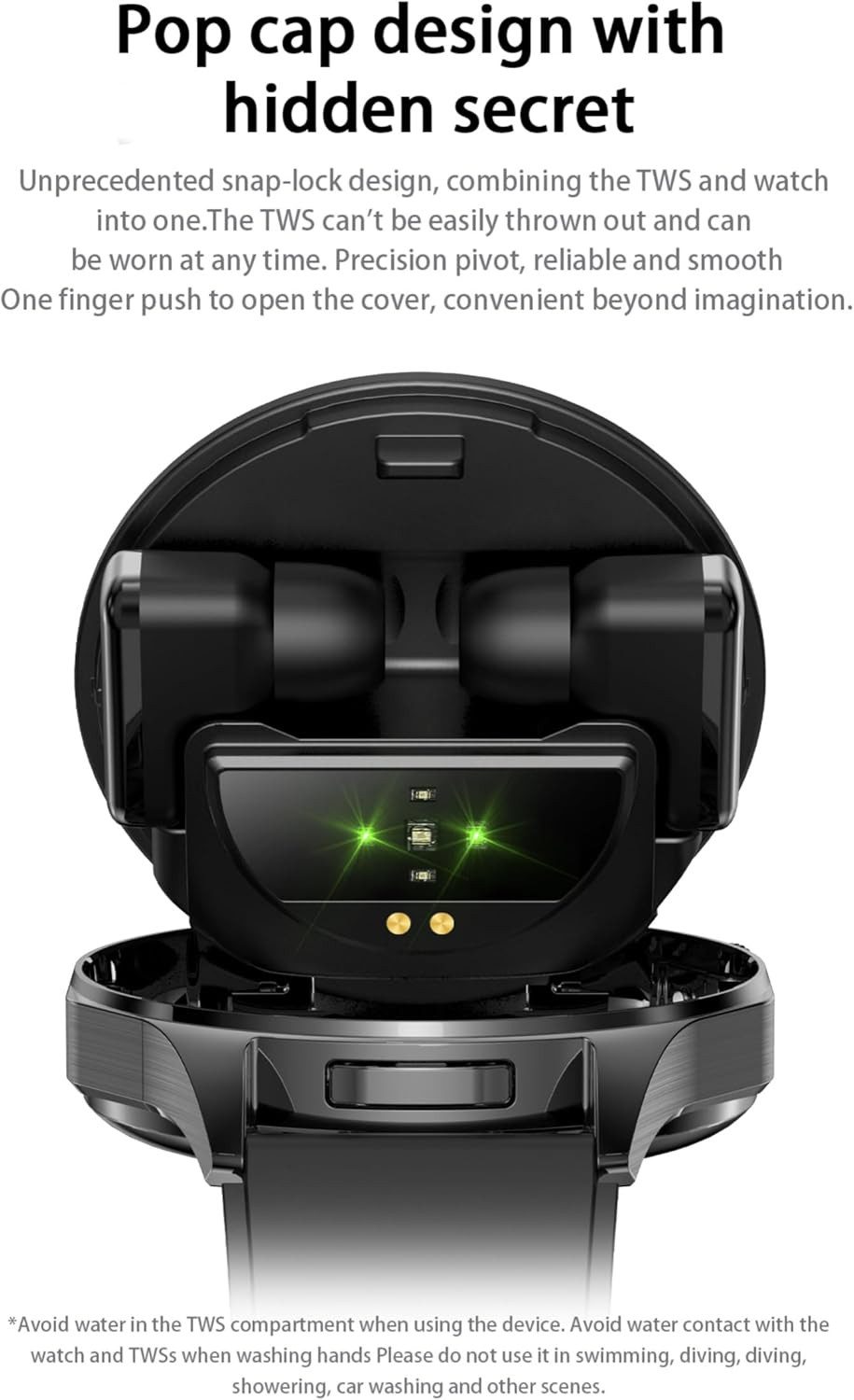 AIEK T8 Smartwatch (3,6 cm, android ios), 2-in-1 Smartwatch mit kabellosen Bluetooth-Kopfhörern & HD Display