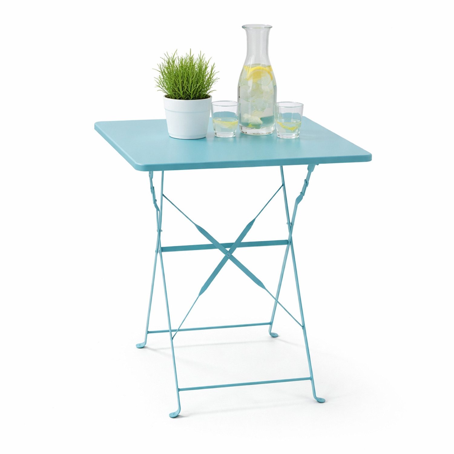 Mojawo Küchentisch Bistrotisch Klapptisch Campingtisch Balkontisch Türkis B60xH71cm