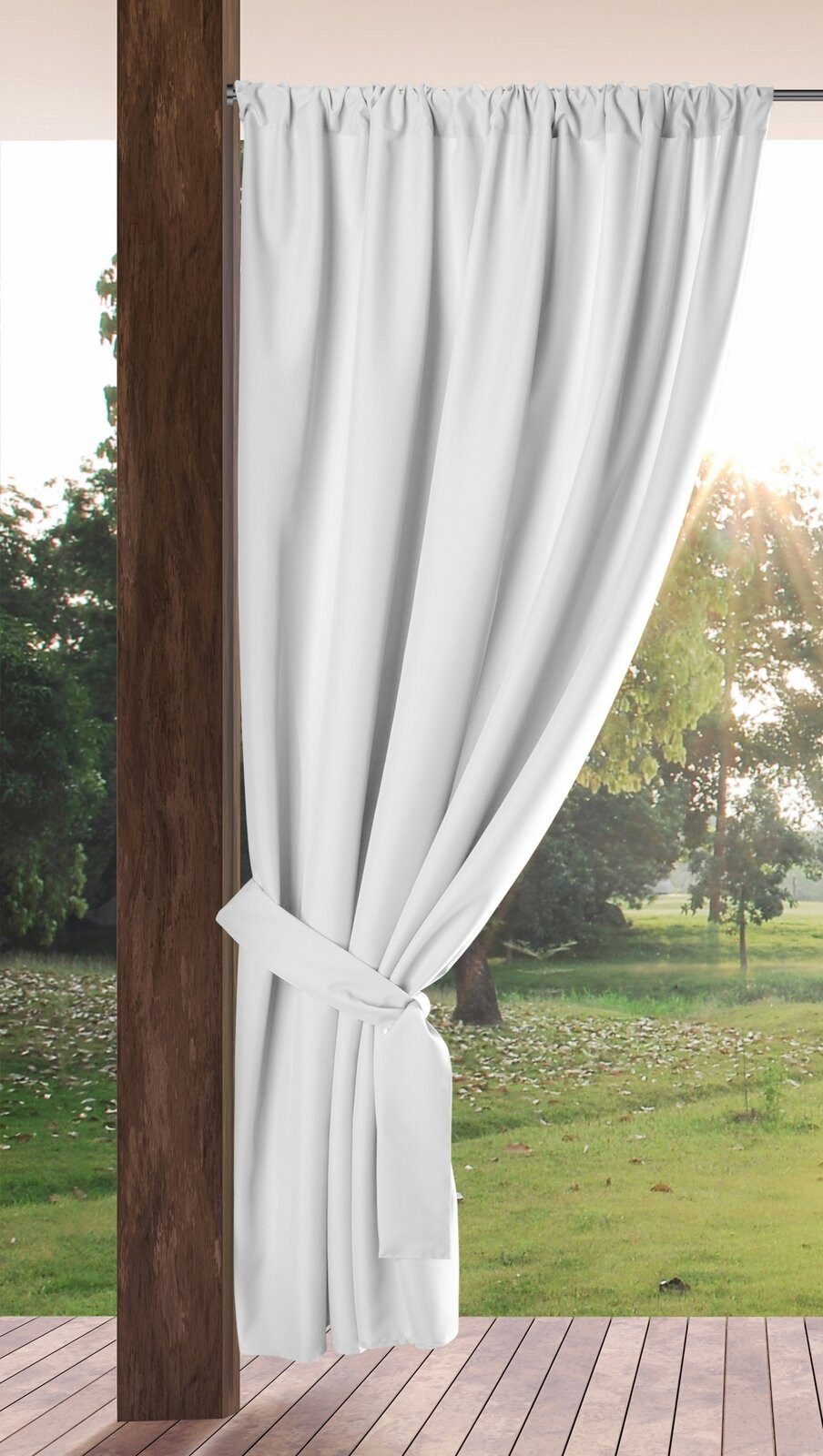 Eurofirany Outdoorvorhang GARDEN, wasserdichter Terrassenvorhang (1 St), Stangendurchzug, Lichtschutz, Polyester, für Pavillon, Pergola & Balkon, wetterfest, UV-Schutz