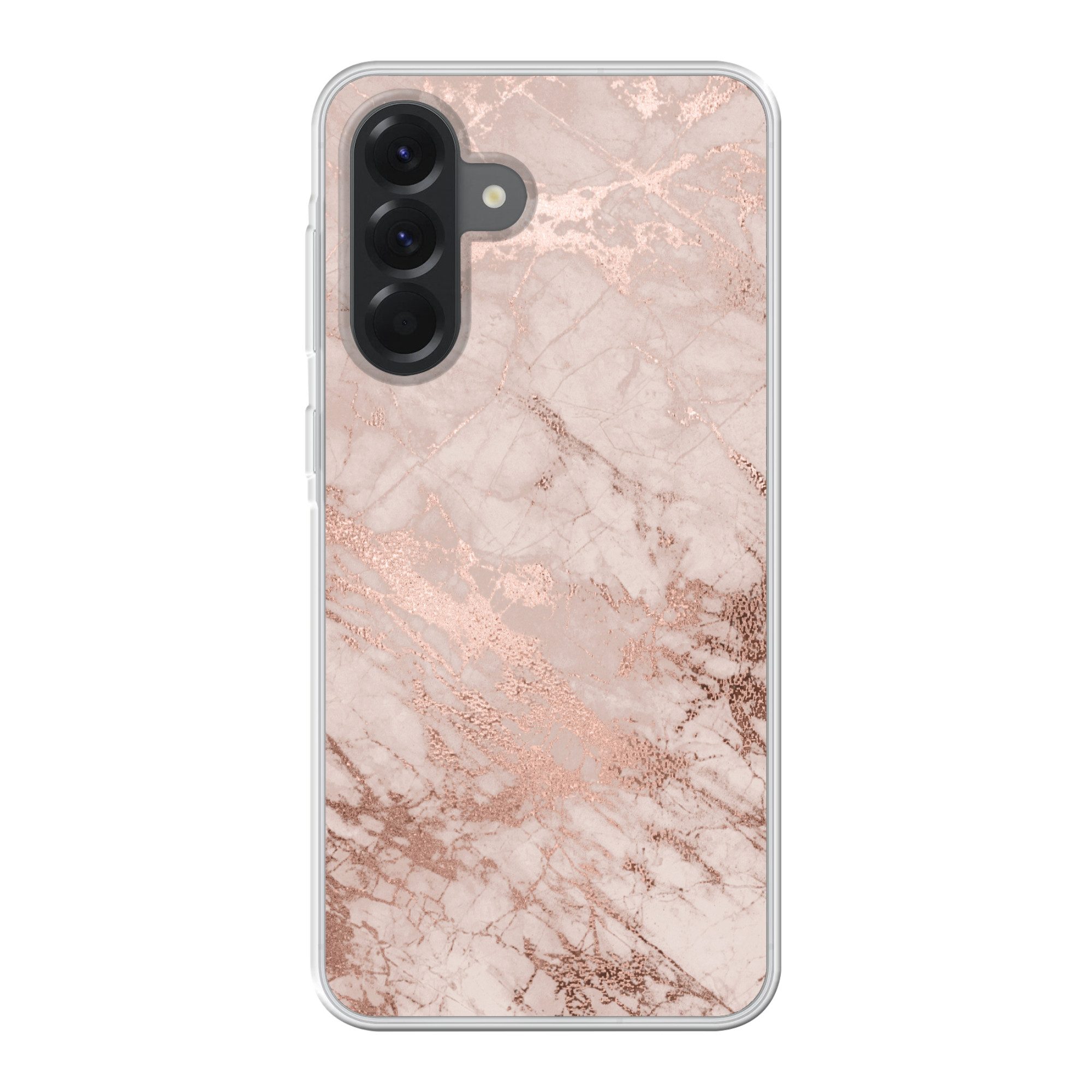 MuchoWow Handyhülle für Samsung Galaxy A56 Marmor - Rosa - Luxus - Marmoroptik - Glitzer -, Phone Case, Silikon, Schutzhülle Dünn