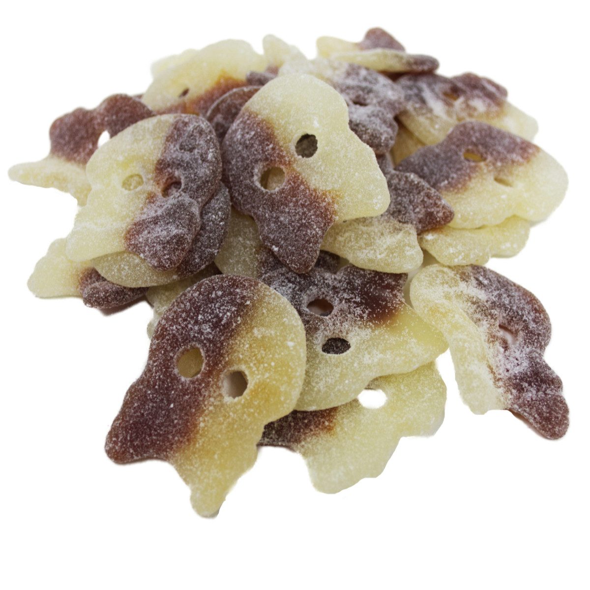 Fruchtgummi Bären & Co. Süßigkeit, Fruchtgummi Totenköpfe Cool Cola zweifarbig sauer gezuckert 175g