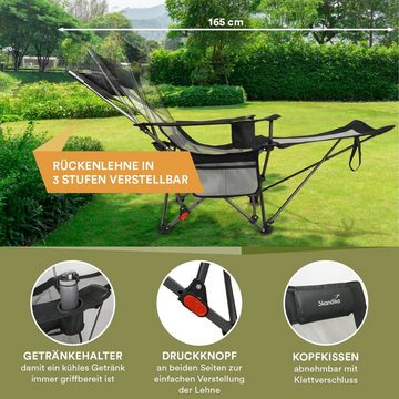 Skandika Campingstuhl Toras mit Fußablage, faltbar, Liege-Funktion, kompaktes Packmaß