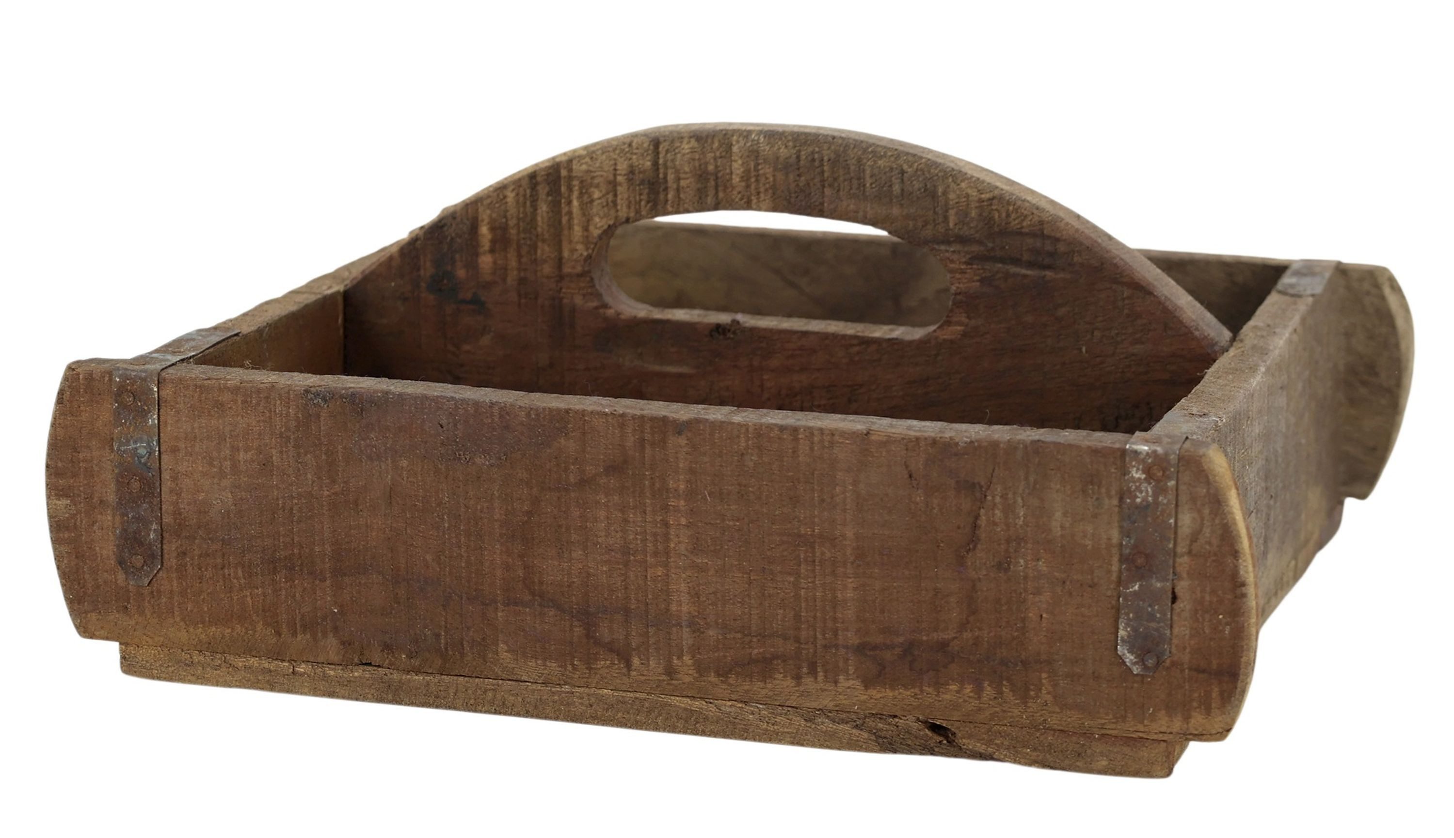 Chic Antique Holzkiste Chic Antique - Holzkiste 2 Fächer Holzkorb Kiste Korb Kasten Holz