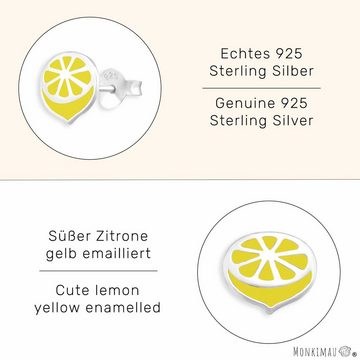 Monkimau Paar Ohrstecker Zitronen Kinder Ohrringe aus 925 Silber (Packung)