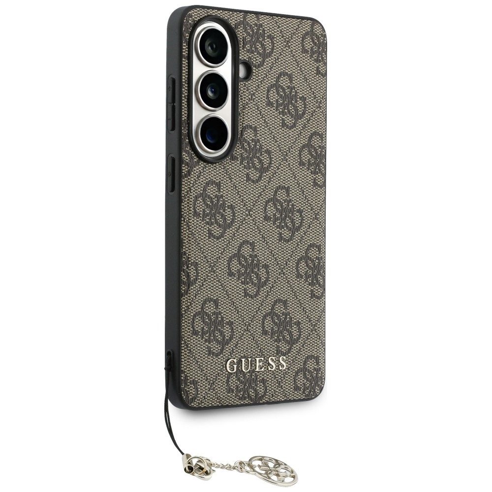 Guess Handyhülle Hülle Classic Galaxy S26 Kunstleder braun MagSafe mit Kette goldfarbig 6,3 Zoll, Kantenschutz – Bild 3 von 5