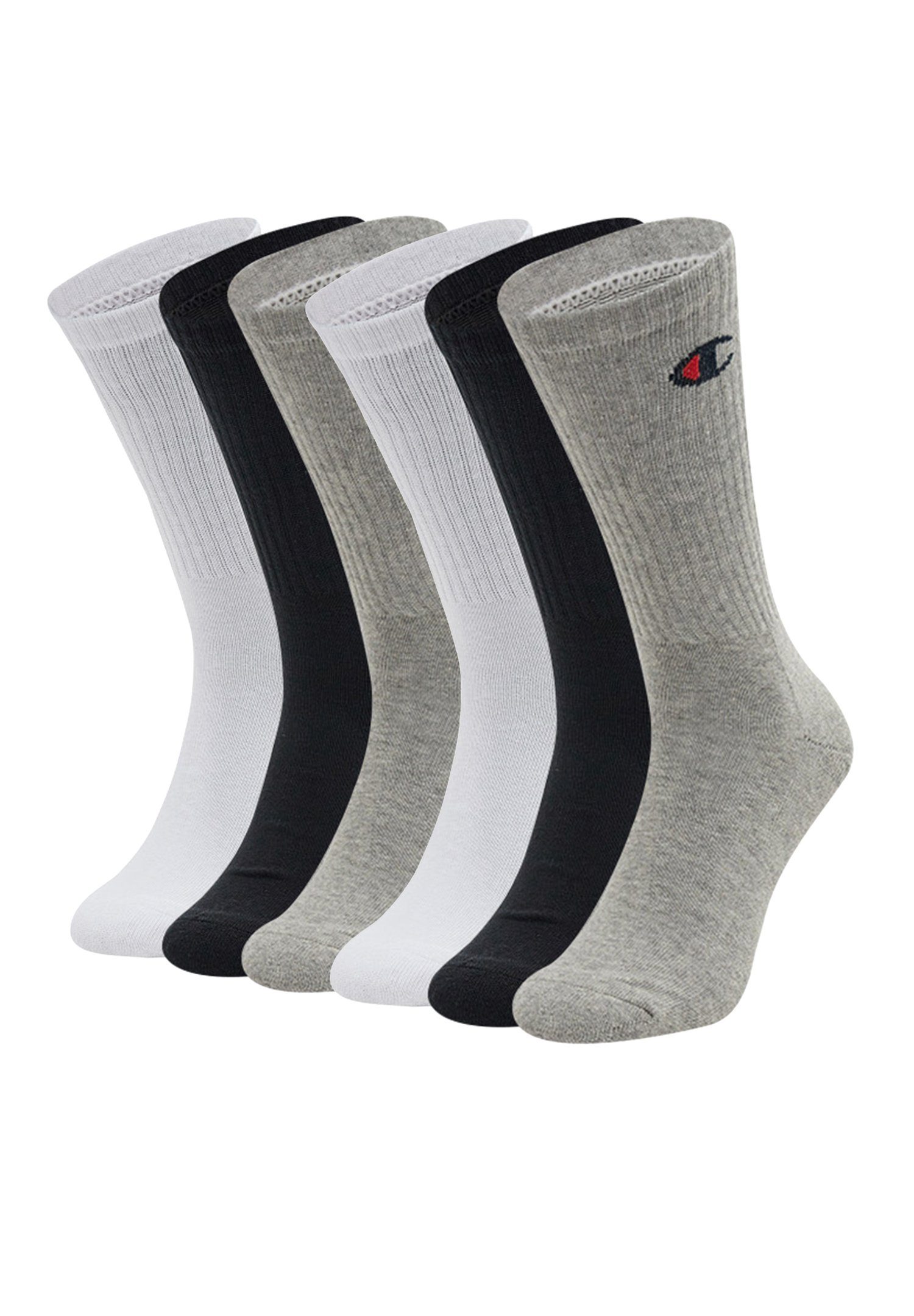 - Socks Champion 002 Crew White/Grey/Black 6pk (6-Paar) Socken