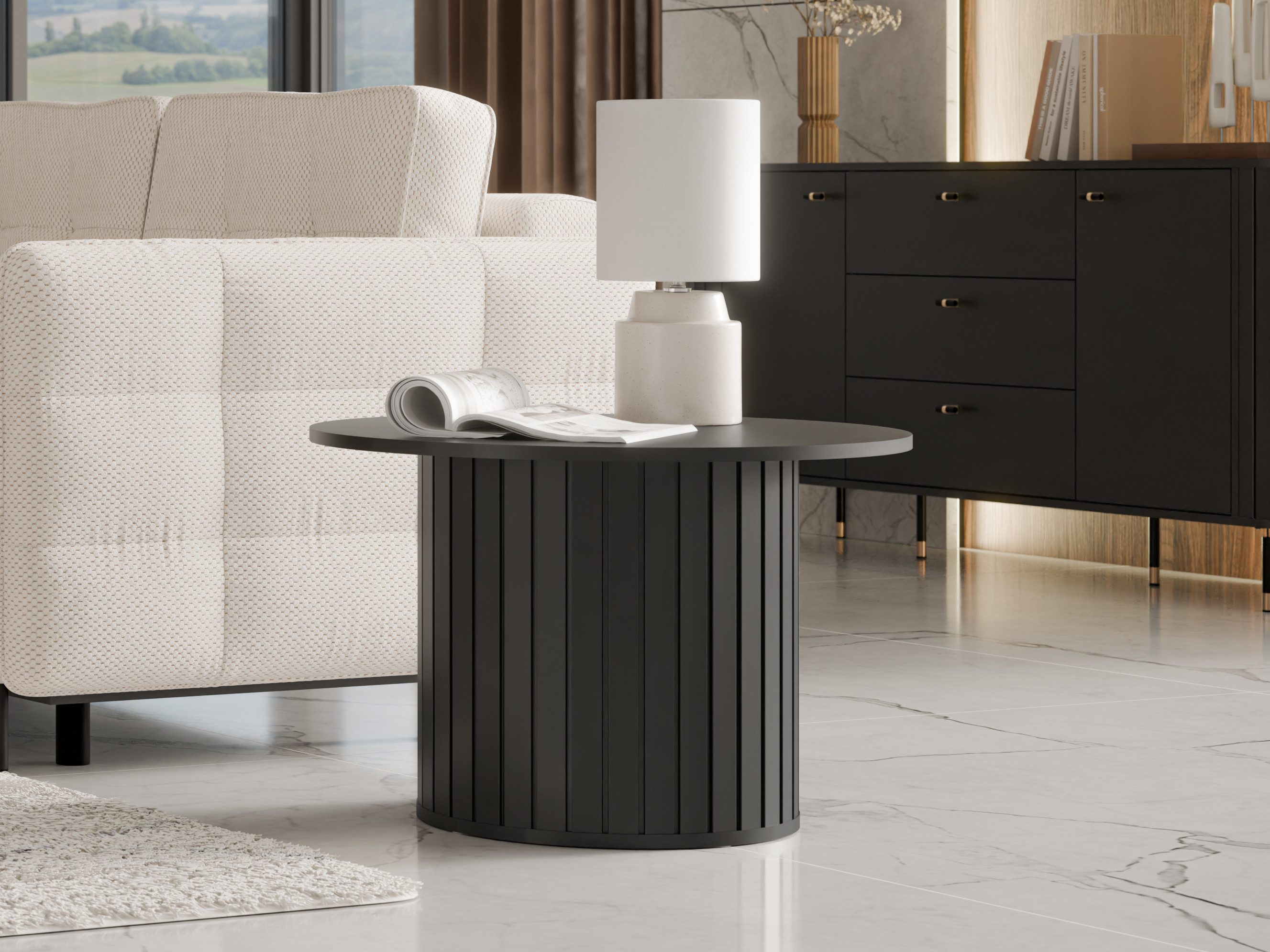 Compleo Couchtisch Rund Kaffeetisch für Couch, günstig online kaufen