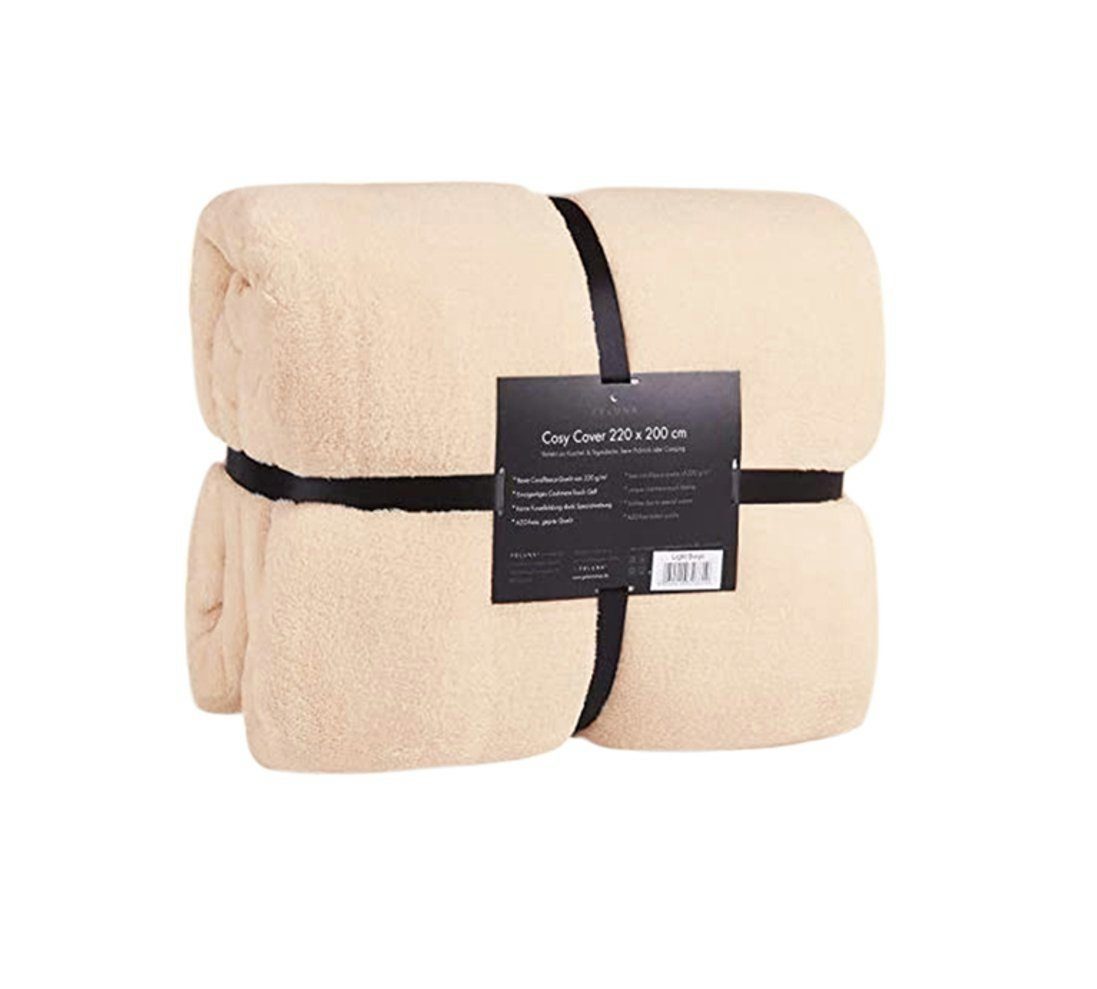 Wohndecke FELUNA Coral Fleece Kuscheldecke XXL – Superweicher Cashmere-Touch, Feluna, Tagesdecke Kaschmir-Touch 220 x 200 cm