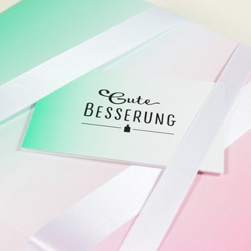 Bow & Hummingbird Grußkarte Mini-Grußkarte Gute Besserung, Klappkarte mit Umschlag