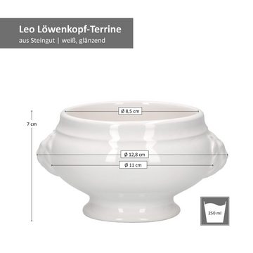 MamboCat Suppenschüssel 6x LEO Löwenkopf-Terrinen 250ml weiß, Steingut
