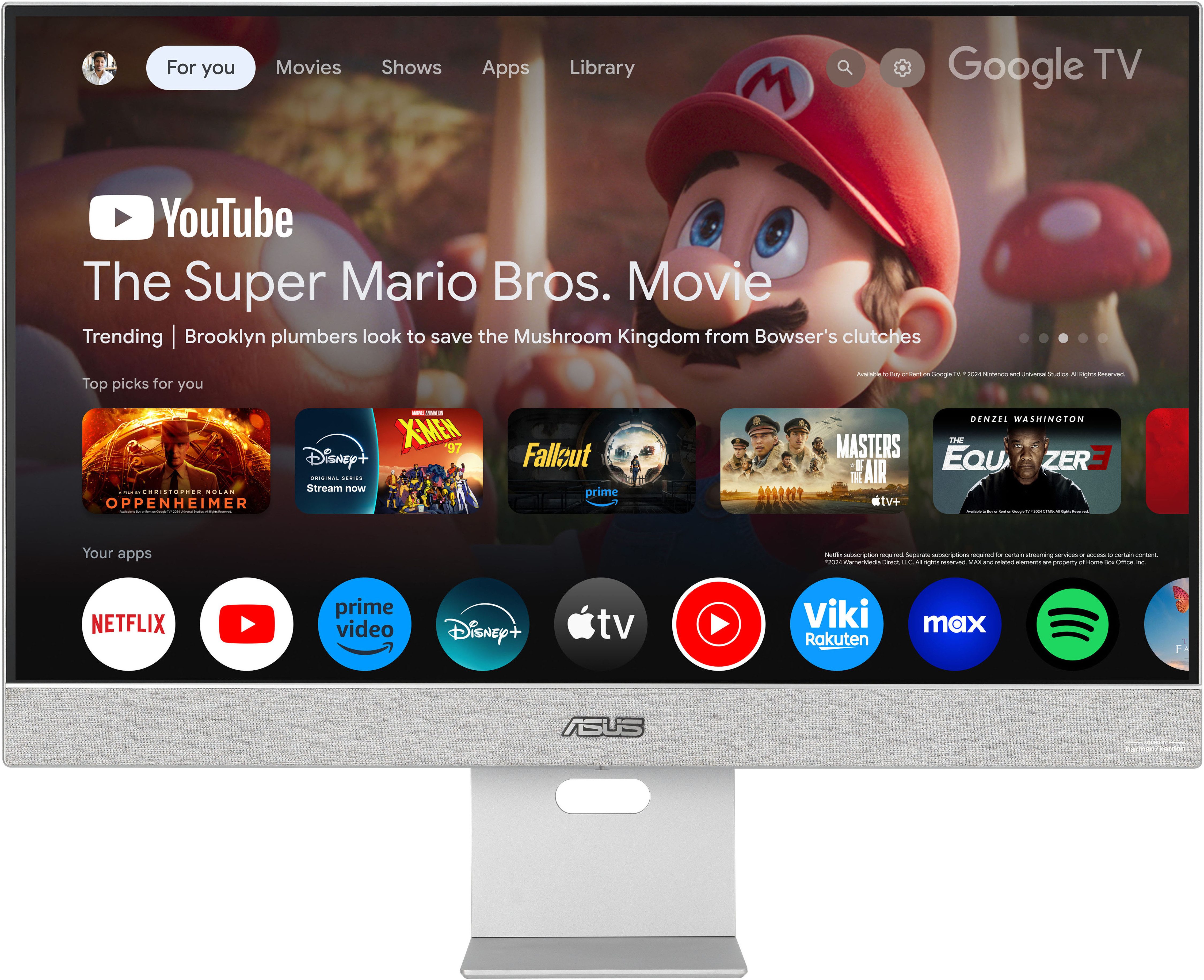 Asus MS27UC Smart Monitor (69 cm/27 ", 3840 x 2160 px, 4K Ultra HD, 5 ms Reaktionszeit, 60 Hz, IPS-LCD)