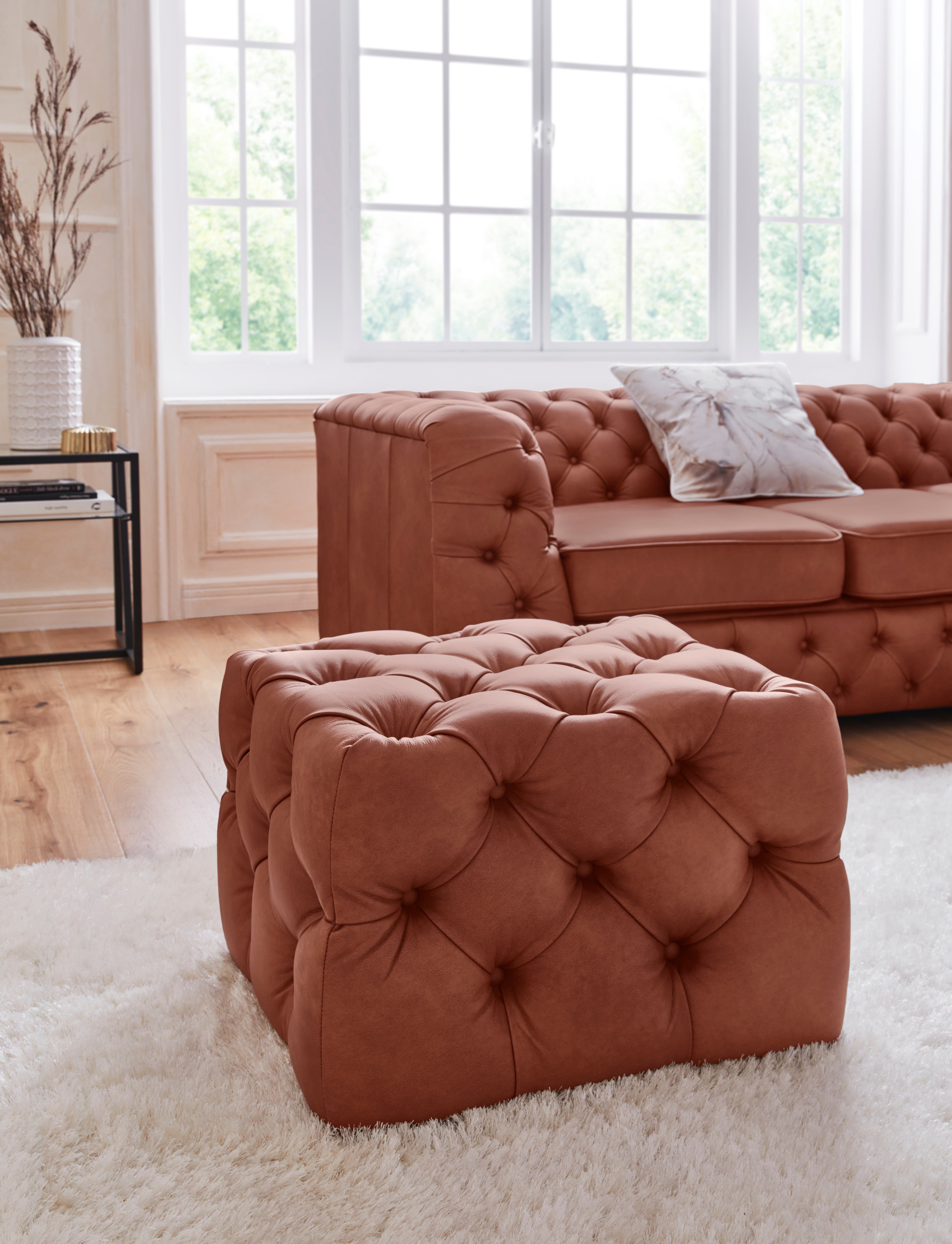 Home affaire Polsterhocker Kalina, mit klassischer Chesterfield-Knopfheftung, passend zur Serie "Kalina"