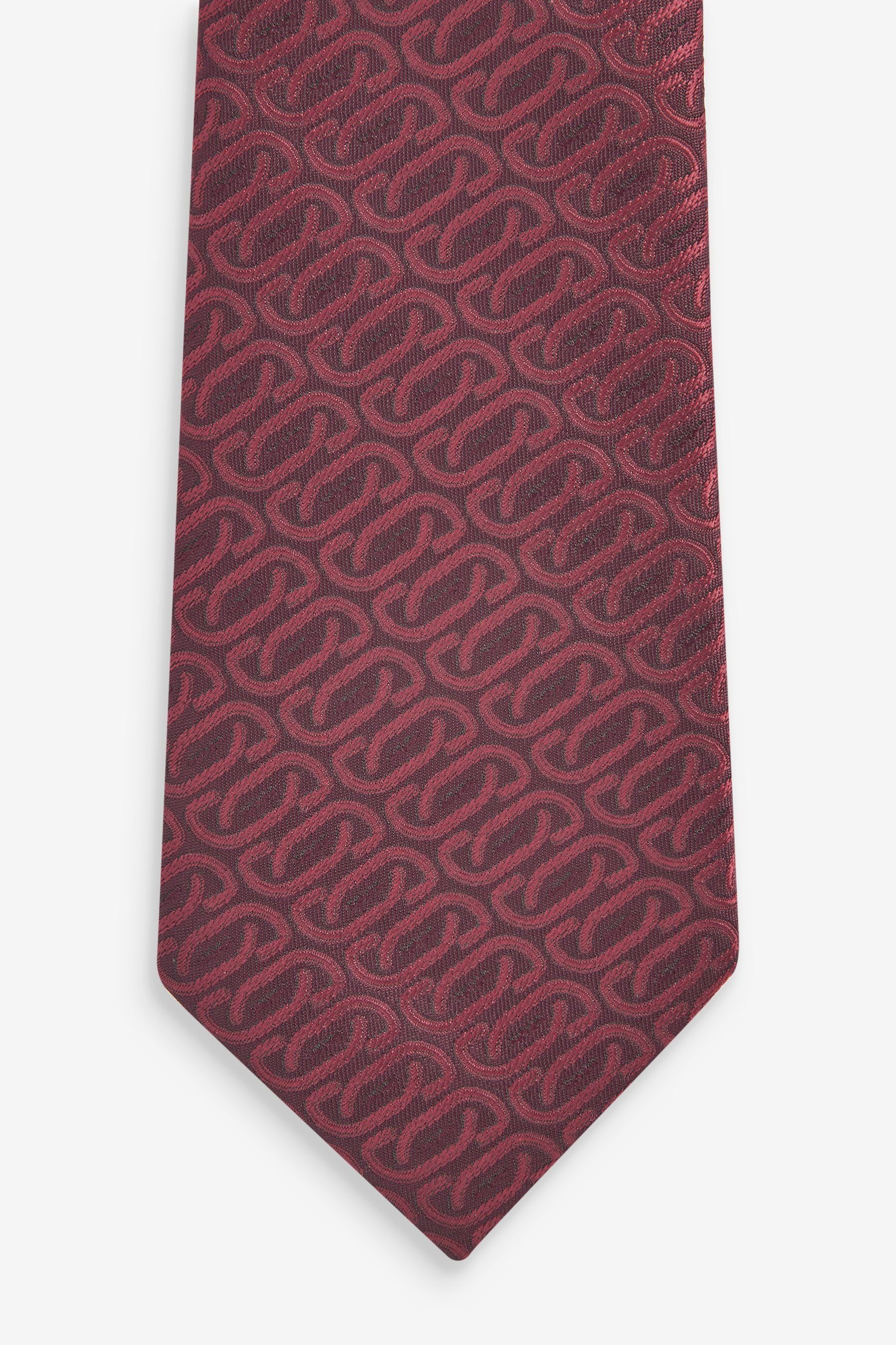 Krawatte Burgundy Next Geometric Gemusterte (1-St) Red Krawatte