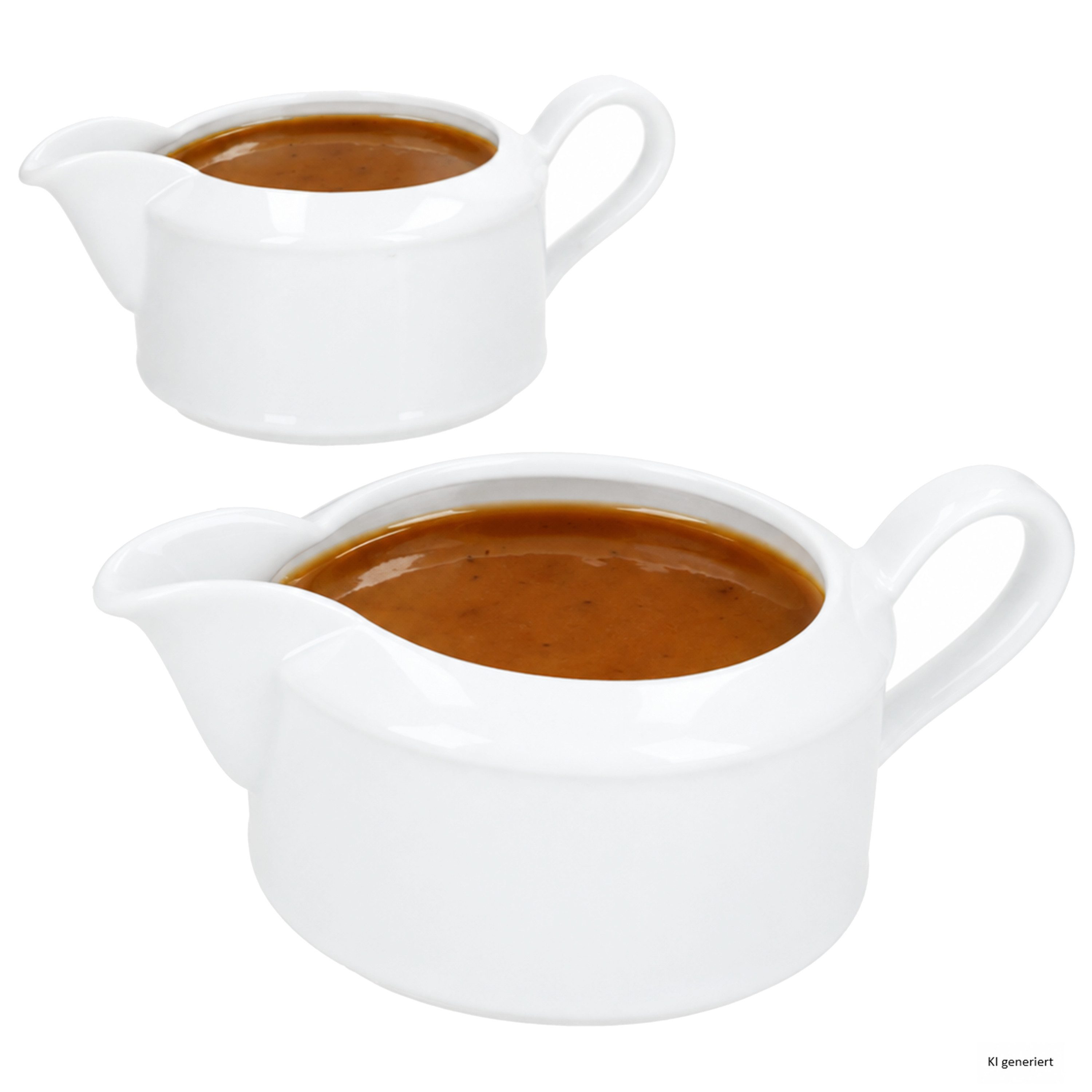 MamboCat Sauciere 2x Sauciere Tanna weiß 400 ml Porzellan Servierkanne Sauce & Dessert, Porzellan