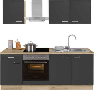 OPTIFIT Küchenzeile Iver Breite 210 cm, mit Hanseatic E-Geräten, wahlweise mit Geschirrspüler