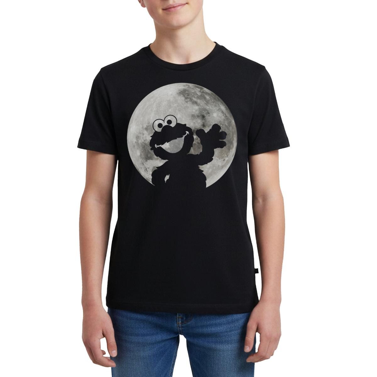 T-Shirt Sesamstraße Elmo Im Vollmond Teenager Premium T-Shirt