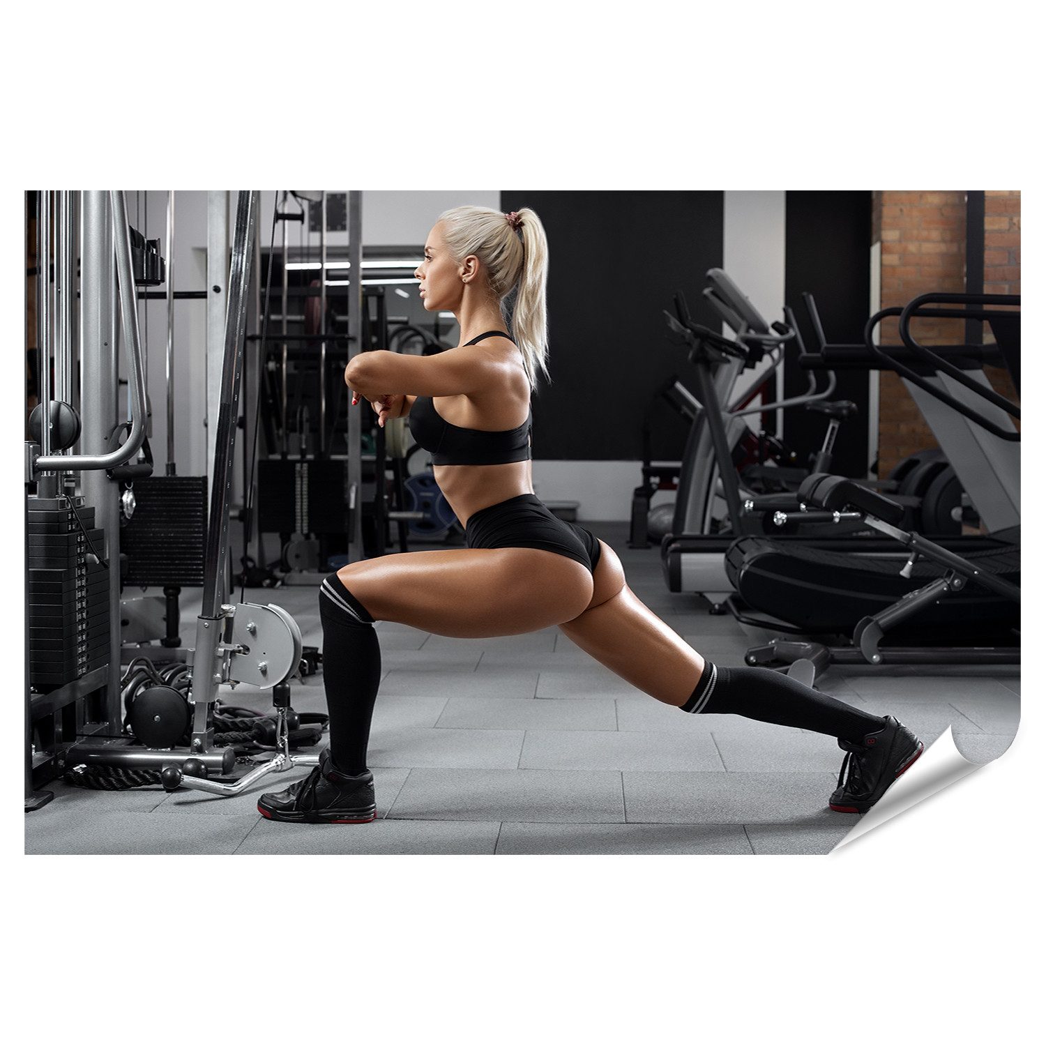 islandburner Poster Frau Beim Training Im Fitnessstudio Wandbild