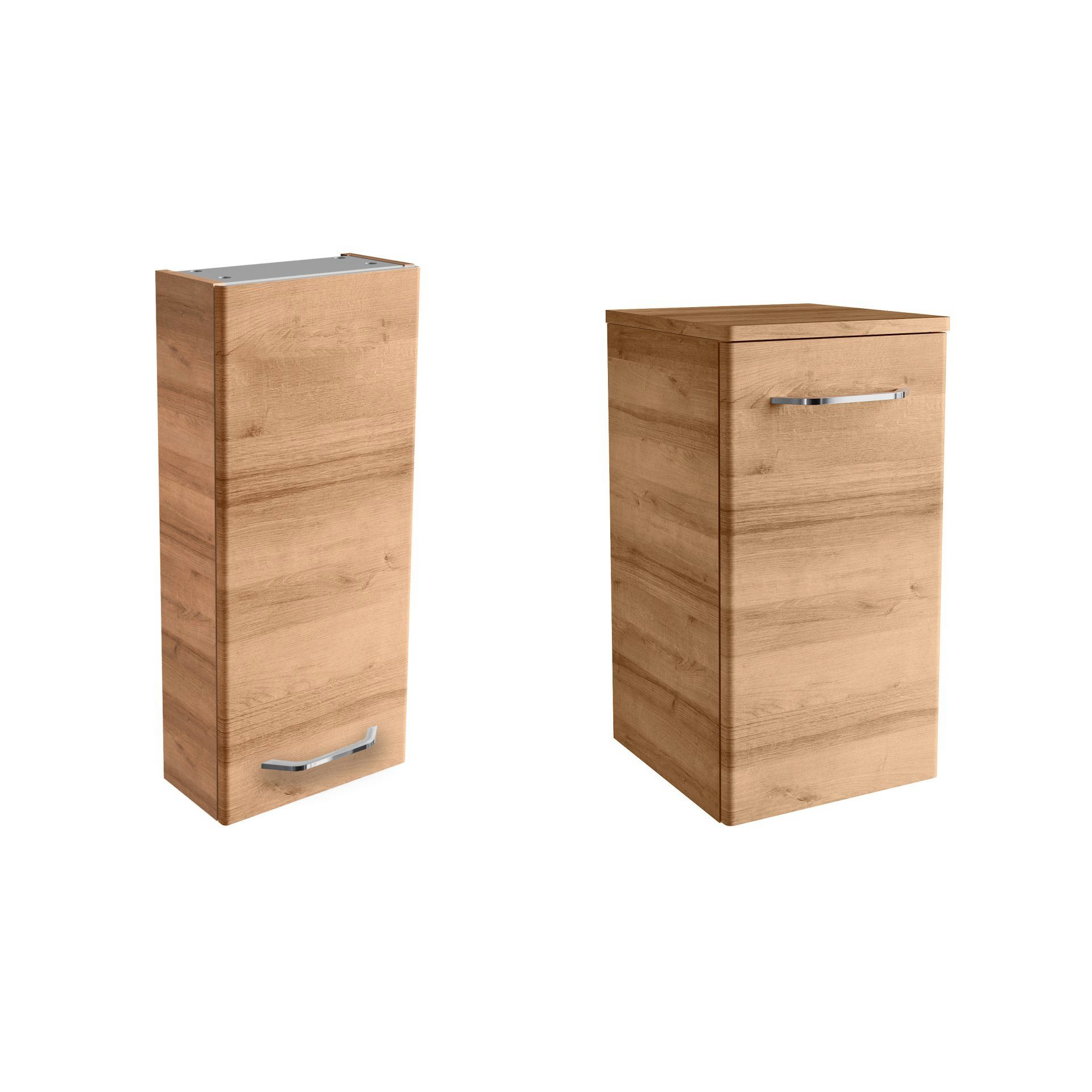 FACKELMANN Badmöbel-Set Badmöbelset 2-teilig, Unterschrank & Hängeschrank, Ast-Eiche Design