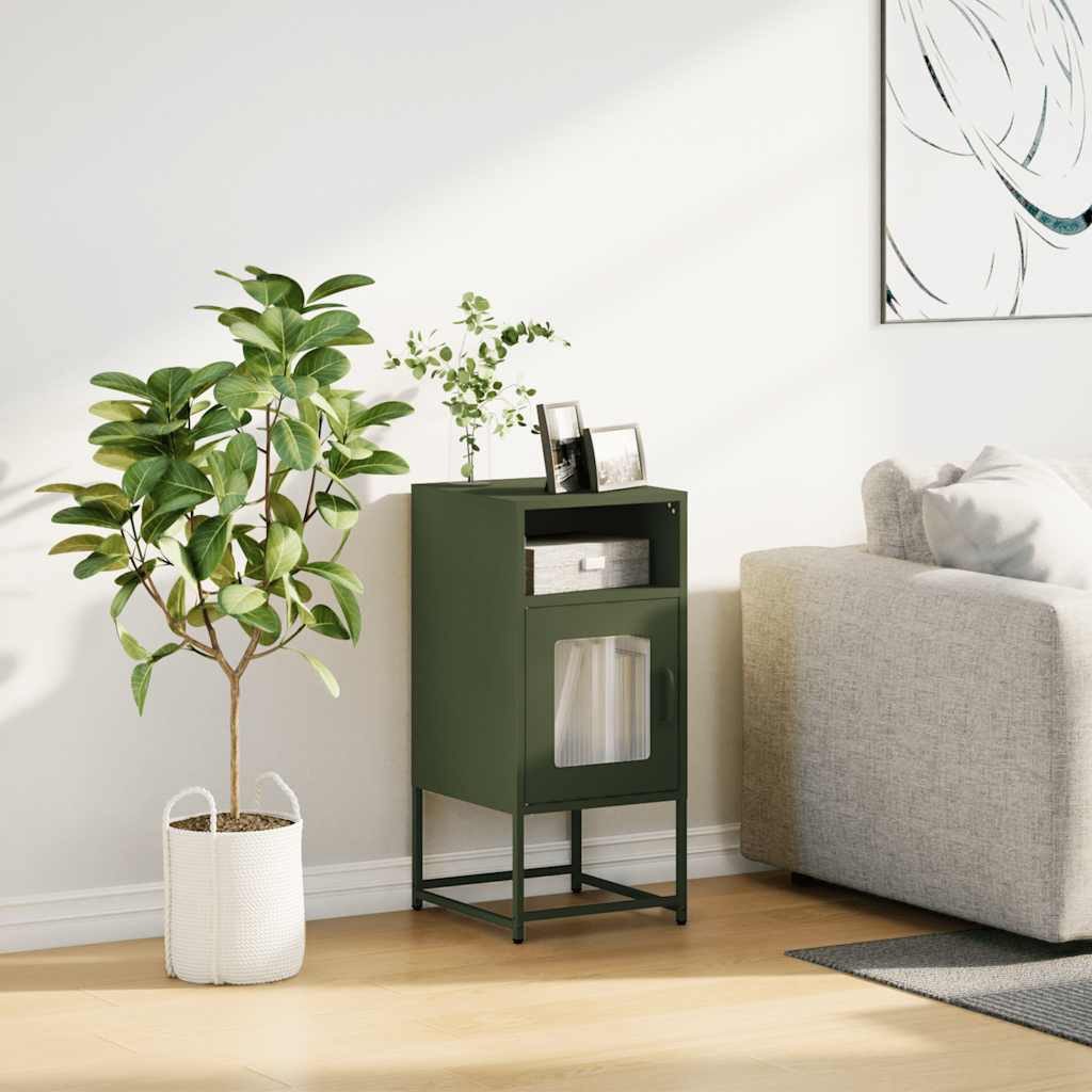 vidaXL Nachttisch Nachttisch Olivgrün 36x39x78 cm günstig online kaufen