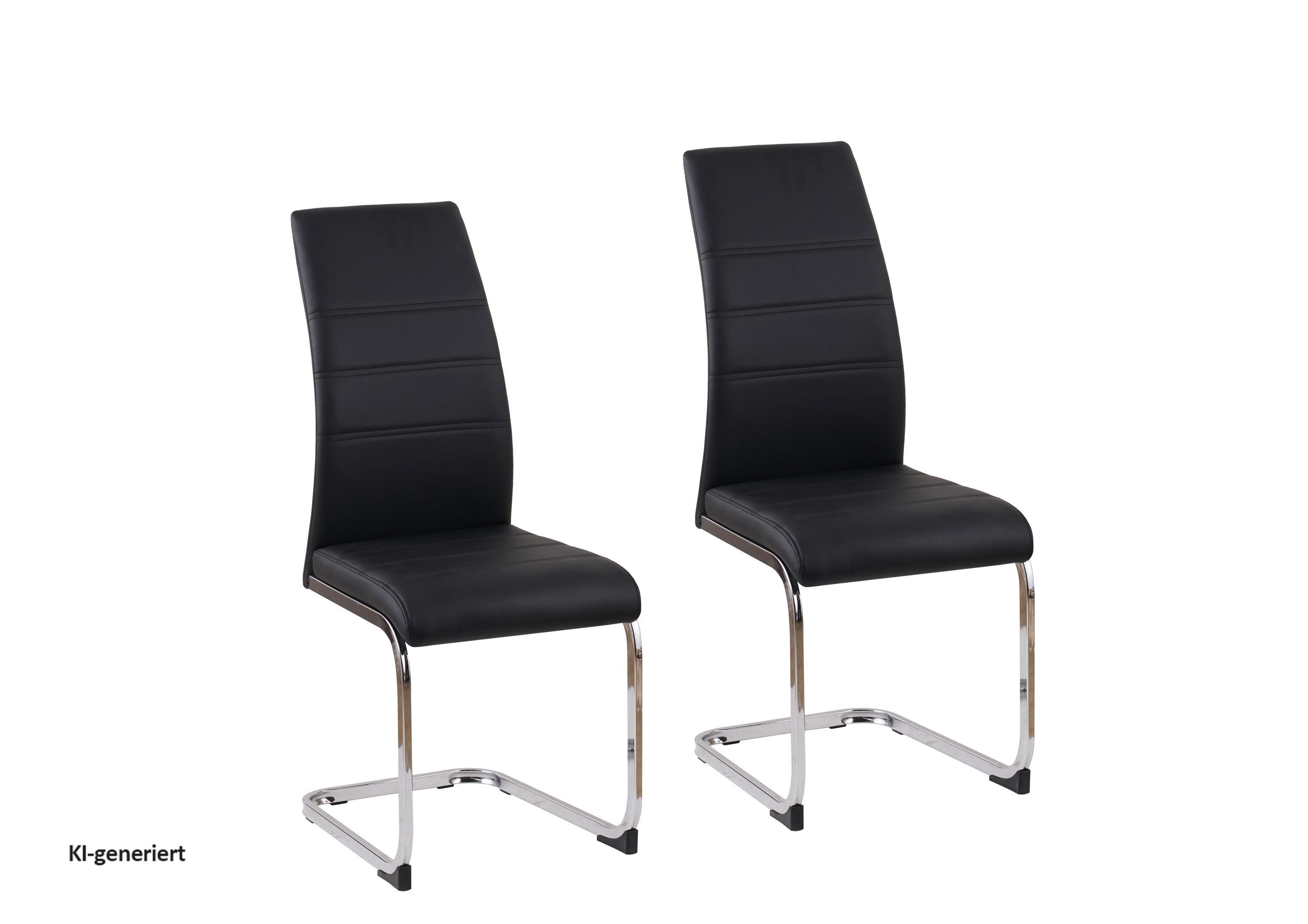 HTI-Living Freischwinger Schwingstuhl SallyC PU Schwarz (Set, 2 St), Freischwinger Esszimmerstuhl Kunstleder