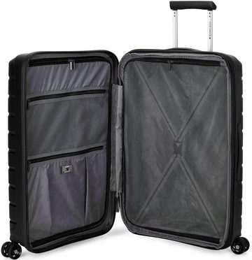 RONCATO Hartschalen-Trolley B-FLYING, 67 cm, schwarz, 4 Rollen, Koffer mittel groß Reisegepäck mit Volumenerweiterung und TSA Schloss