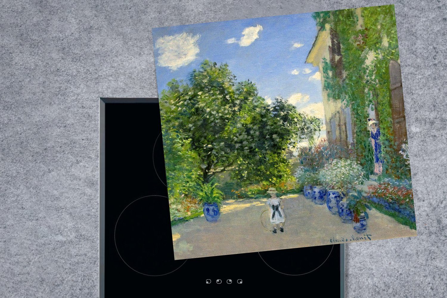 MuchoWow Herdblende-/Abdeckplatte Das - tlg), Monet, Ceranfeldabdeckung, Künstlers für (1 Arbeitsplatte Haus Claude Argenteuil cm, des 78x78 Vinyl, küche in