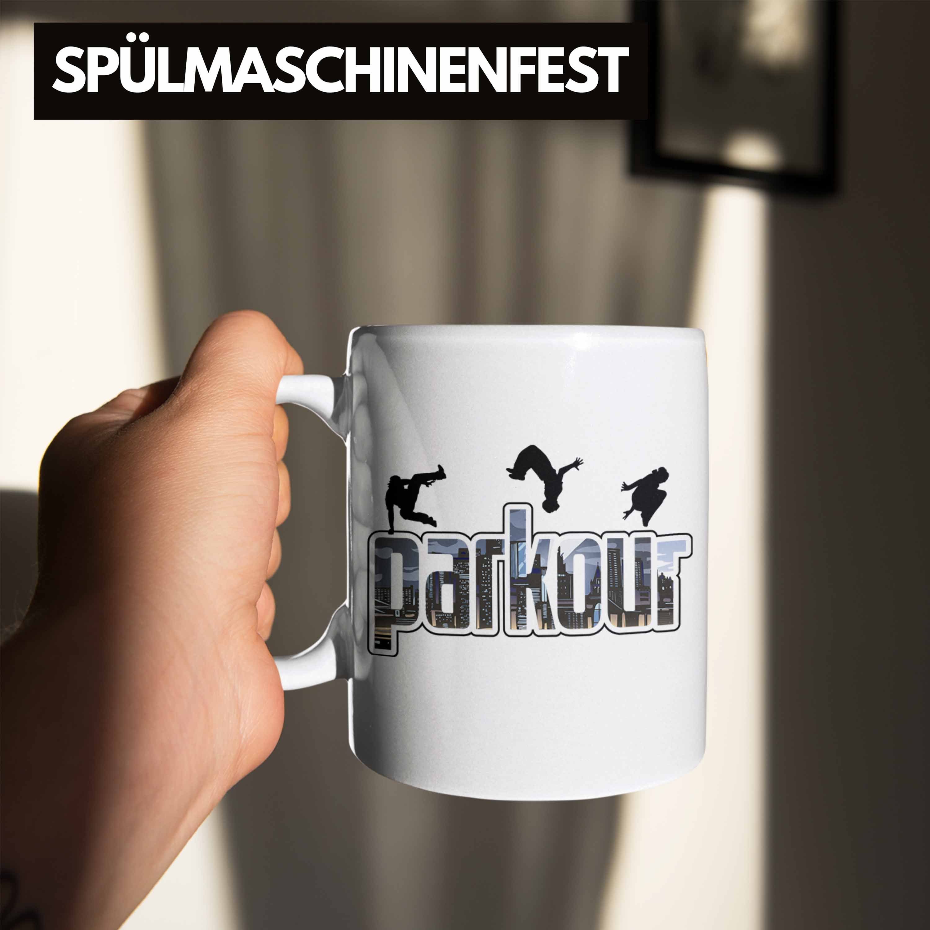 Parkour Geschenk Sports Urbanen Fans Sportler Trendation für Tasse Tasse für Freerunnin Weiss