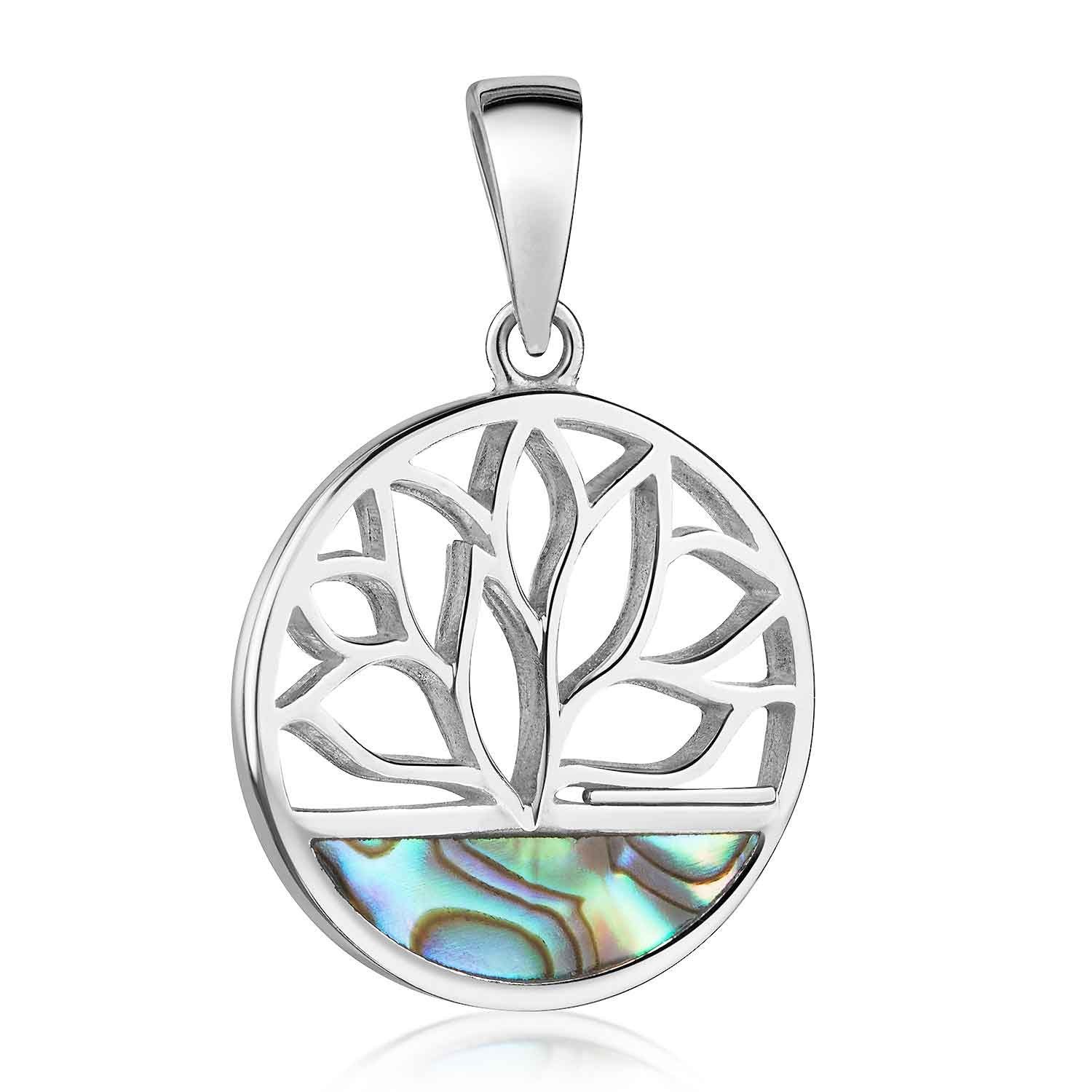 Blumenanhänger Lotus Blüte Blume Cut-Out mit Abalone Perlmutt grün KA-394