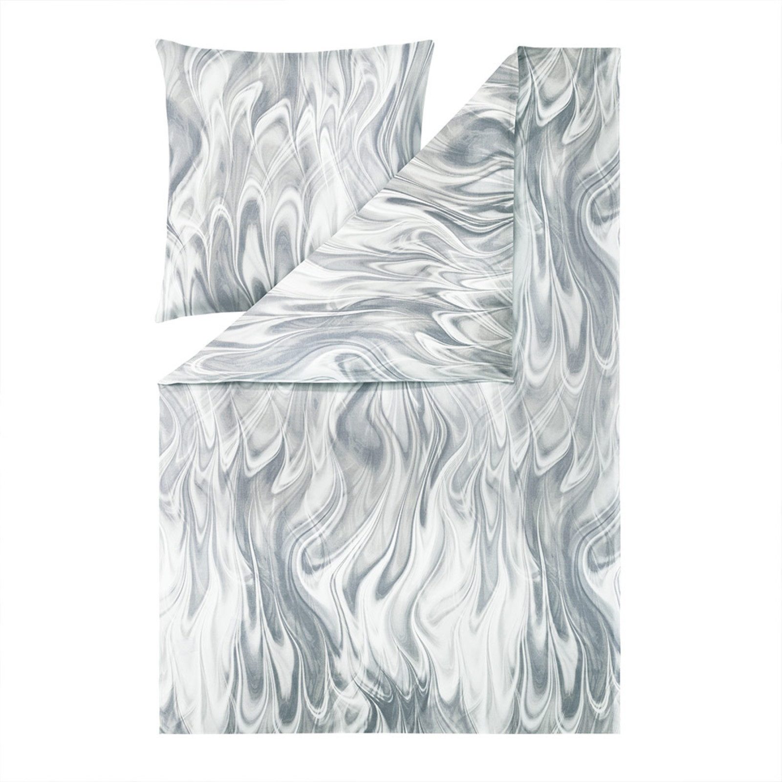 Estella Bettwäsche Estella Mako Jersey Bettwäsche 155x220 Klaas grau Marmor günstig online kaufen