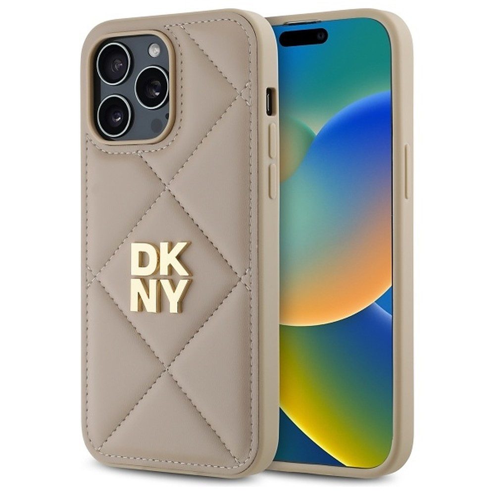 DKNY Handyhülle Gesteppte Schutzhülle, Gesteppte Optik, erhöhter Kameraschutz, Logo-Applikation