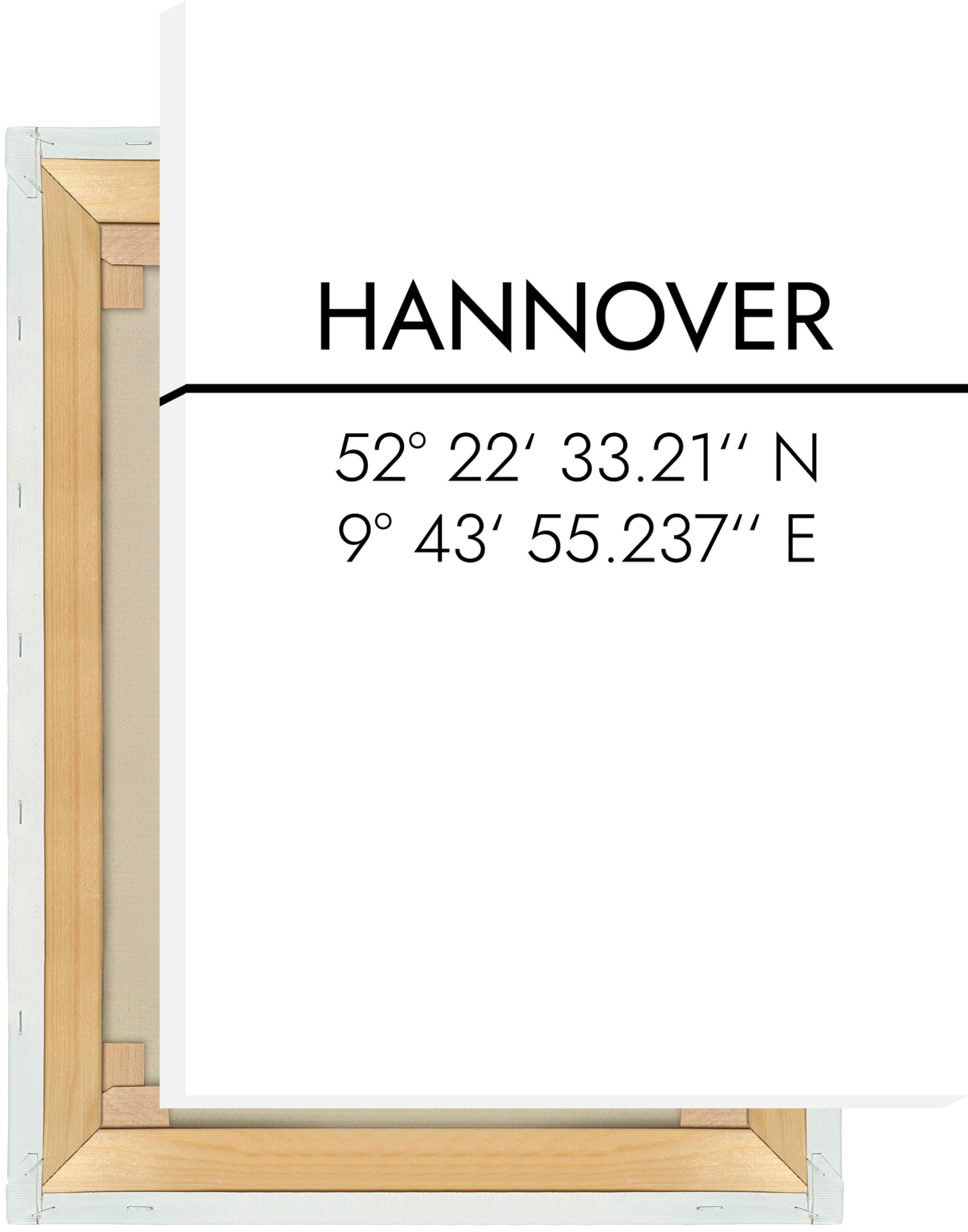 MOTIVISSO Leinwandbild Hannover Koordinaten #2