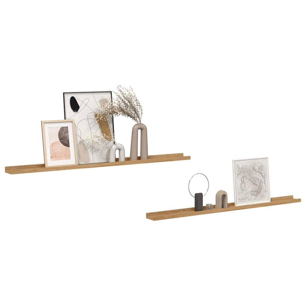 vidaXL Regal Wandregale mit Regal 2 pcs Braun 115 x 9 x 3 cm Holzwerkstoff, günstig online kaufen