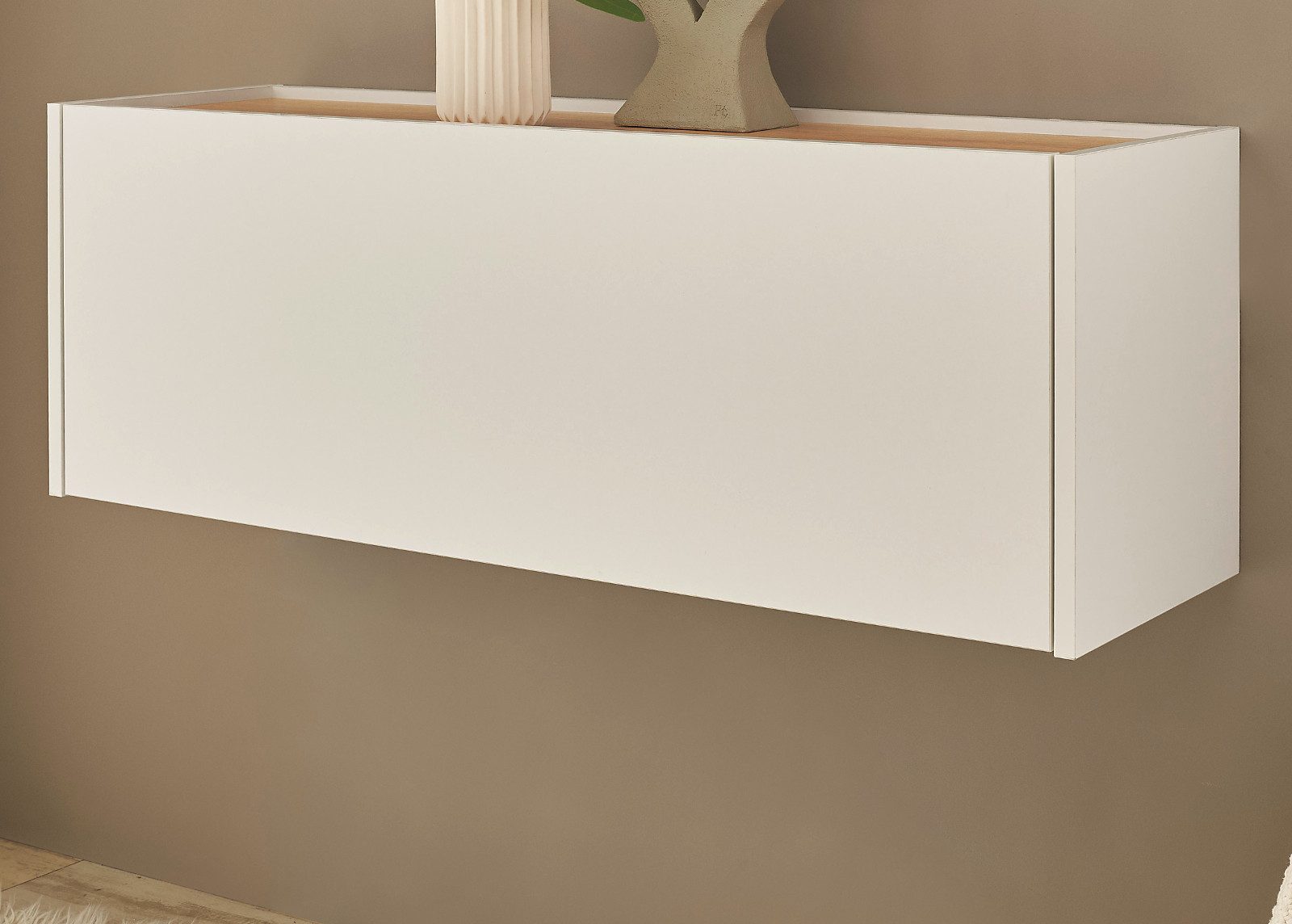 Furn.Design Hängeschrank Center (in weiß und Wotan Eiche, 100 x 35 cm) Flurschrank hängend