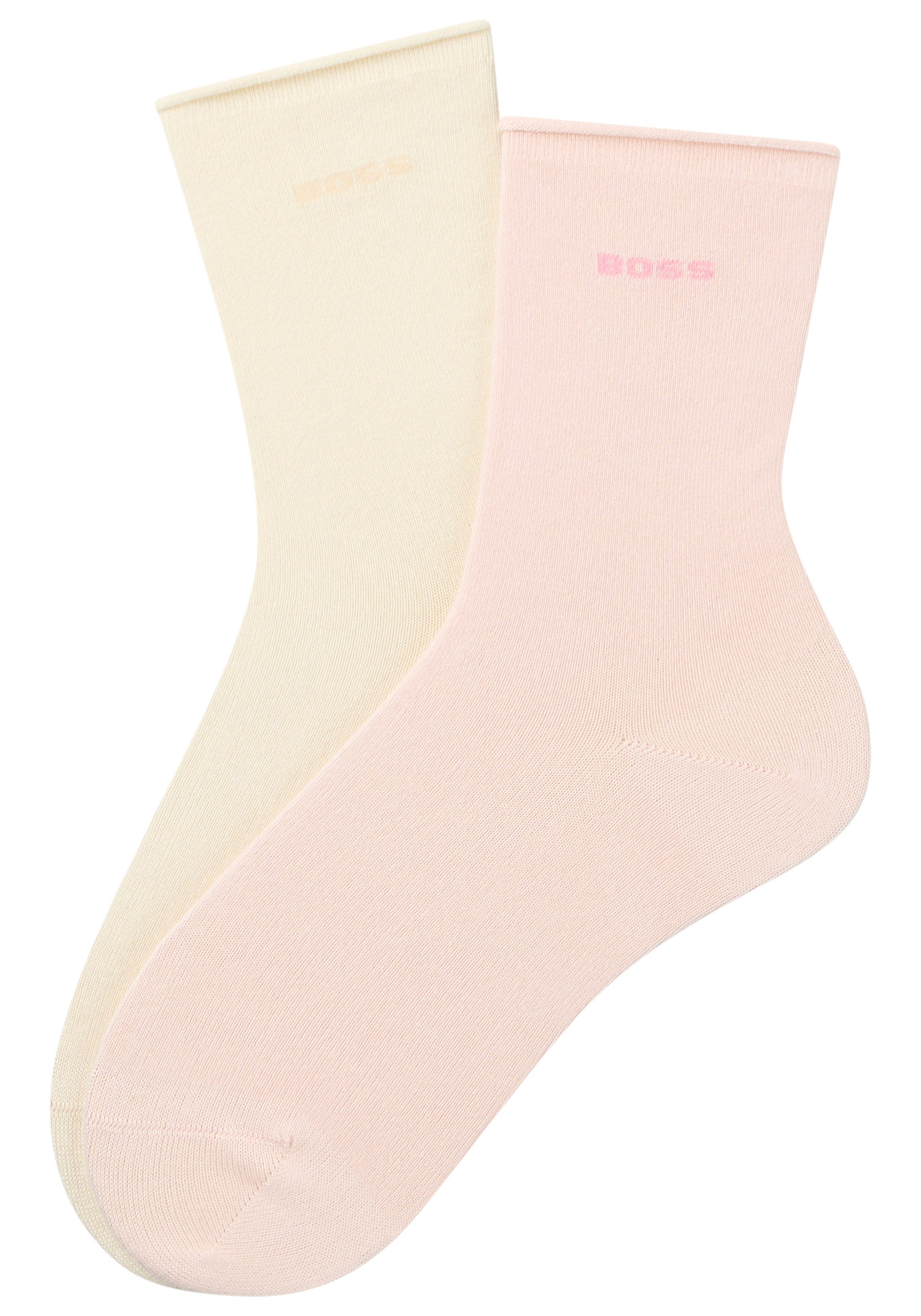 BOSS Socken (2-Paar) mittelhoch, verstärkte Zehen- und Fersenpartie