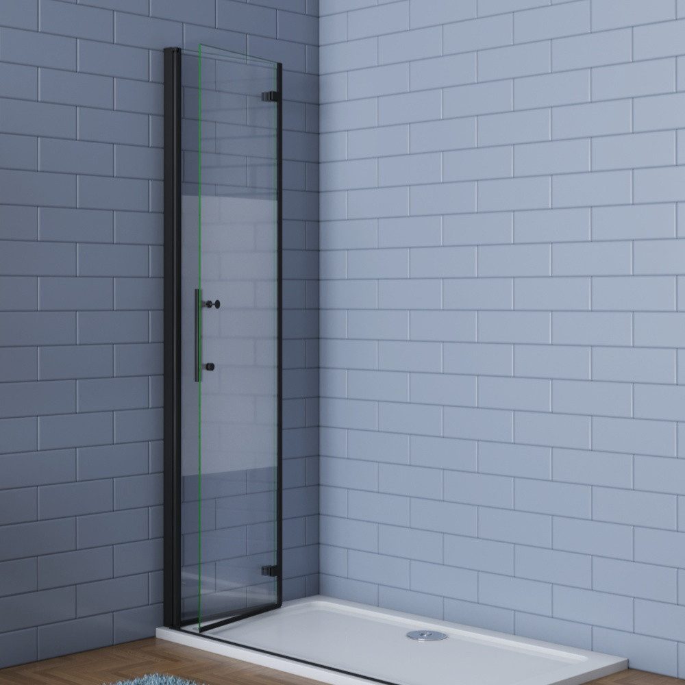 Duschparadies Dusch-Falttür 195cm Schwarz Walk in Dusche Scharniertür Duschabtrennung Duschwand, 120x195 cm, Easyclean Sicherheitsglas, beidseitig montierbar – Bild 4 von 5