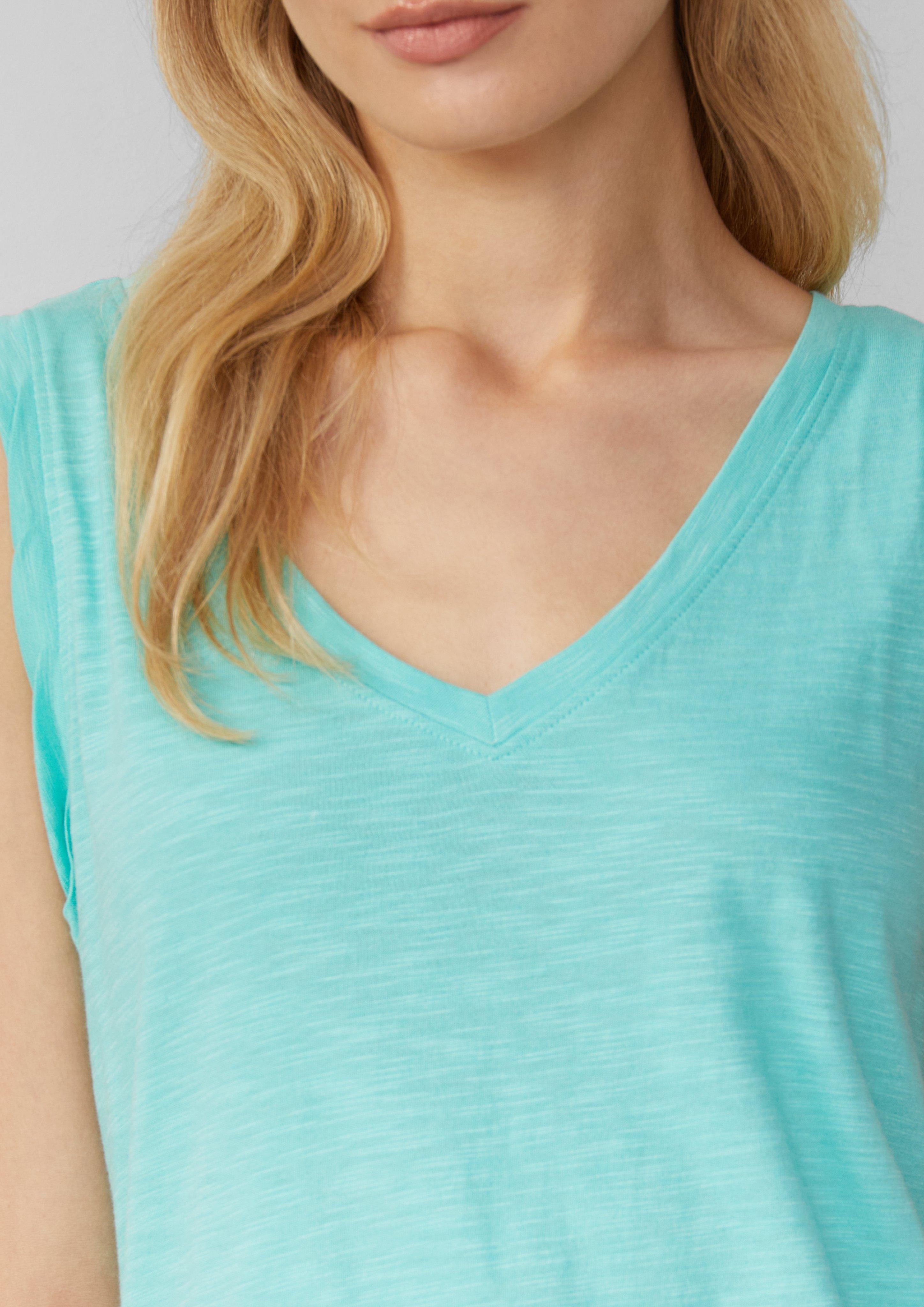 s.Oliver Shirttop Top mit Flammgarnstruktur und günstig online kaufen