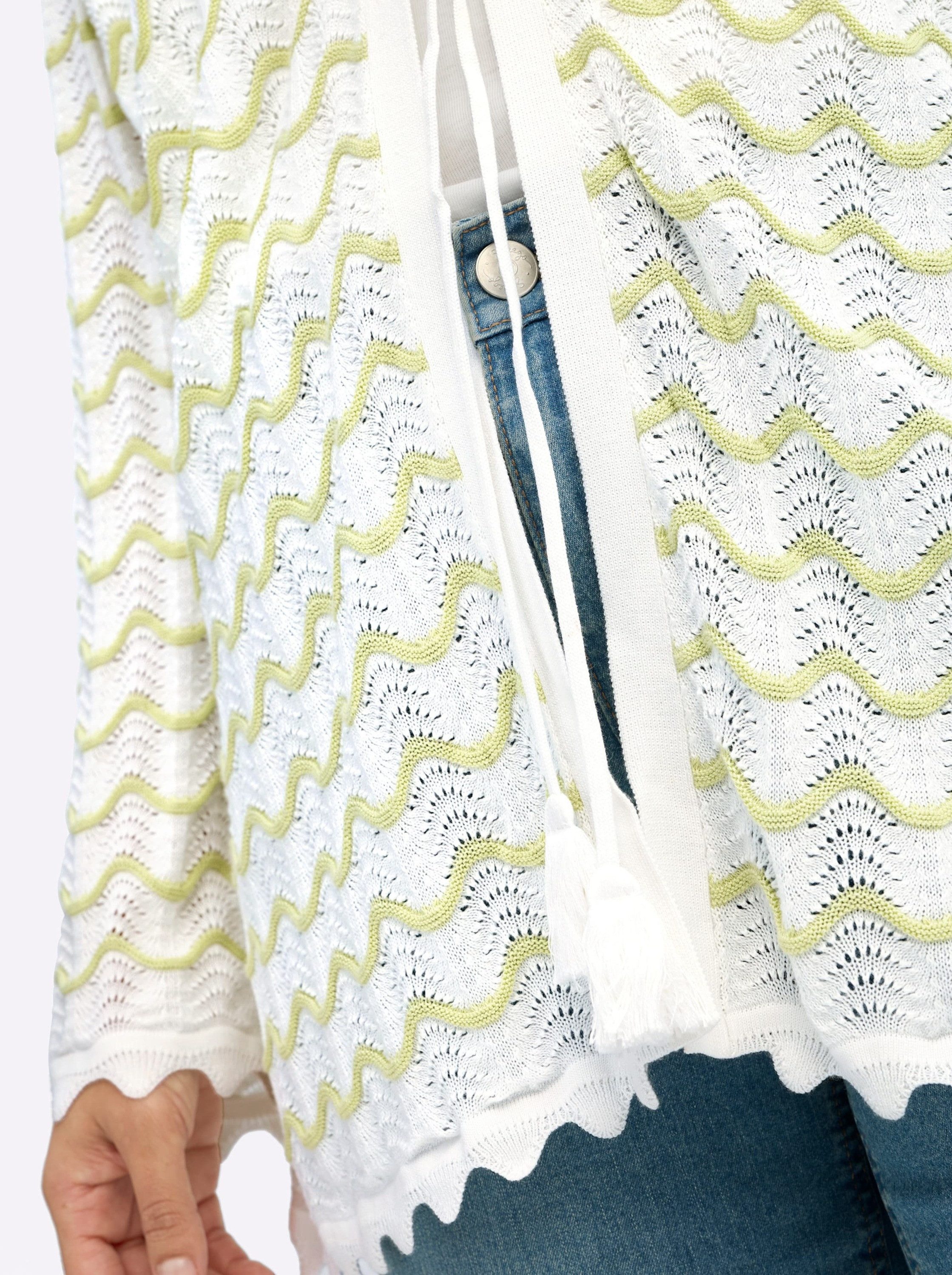 Sheego Strickjacke Cardigan Langarm Ajour