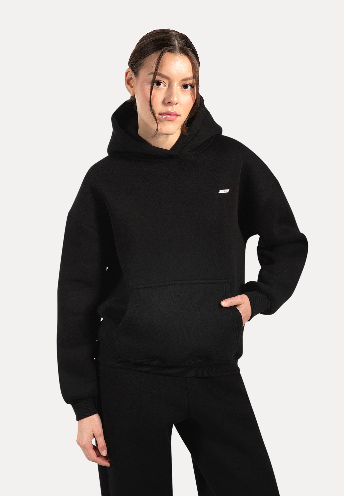 Smilodox Hoodie Lyanna, Oversize Kapuzenpullover Langarm Sweatshirt, weicher Stoff Kängurutasche Bündchen Pulli warm und bequem Streetstyle Alltag