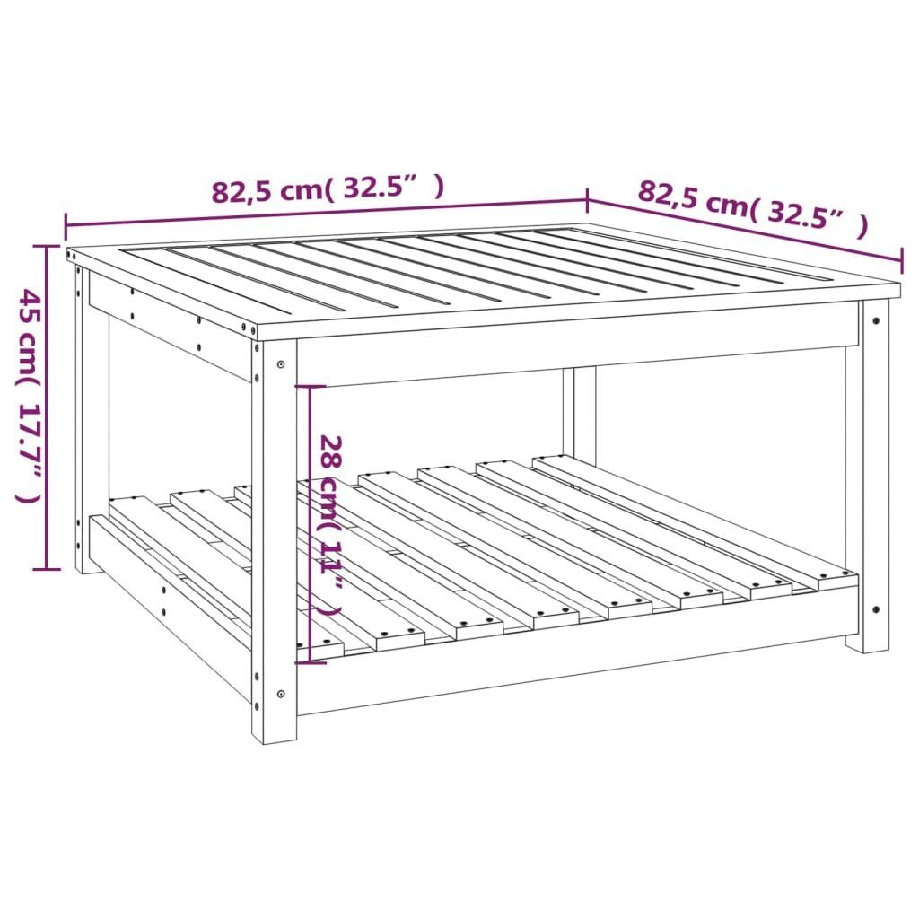 vidaXL Gartentisch Gartentisch Grau Graue 82,5x82,5x45 Massivholz Graue Kiefer Kiefer cm Kiefer | (1-St)