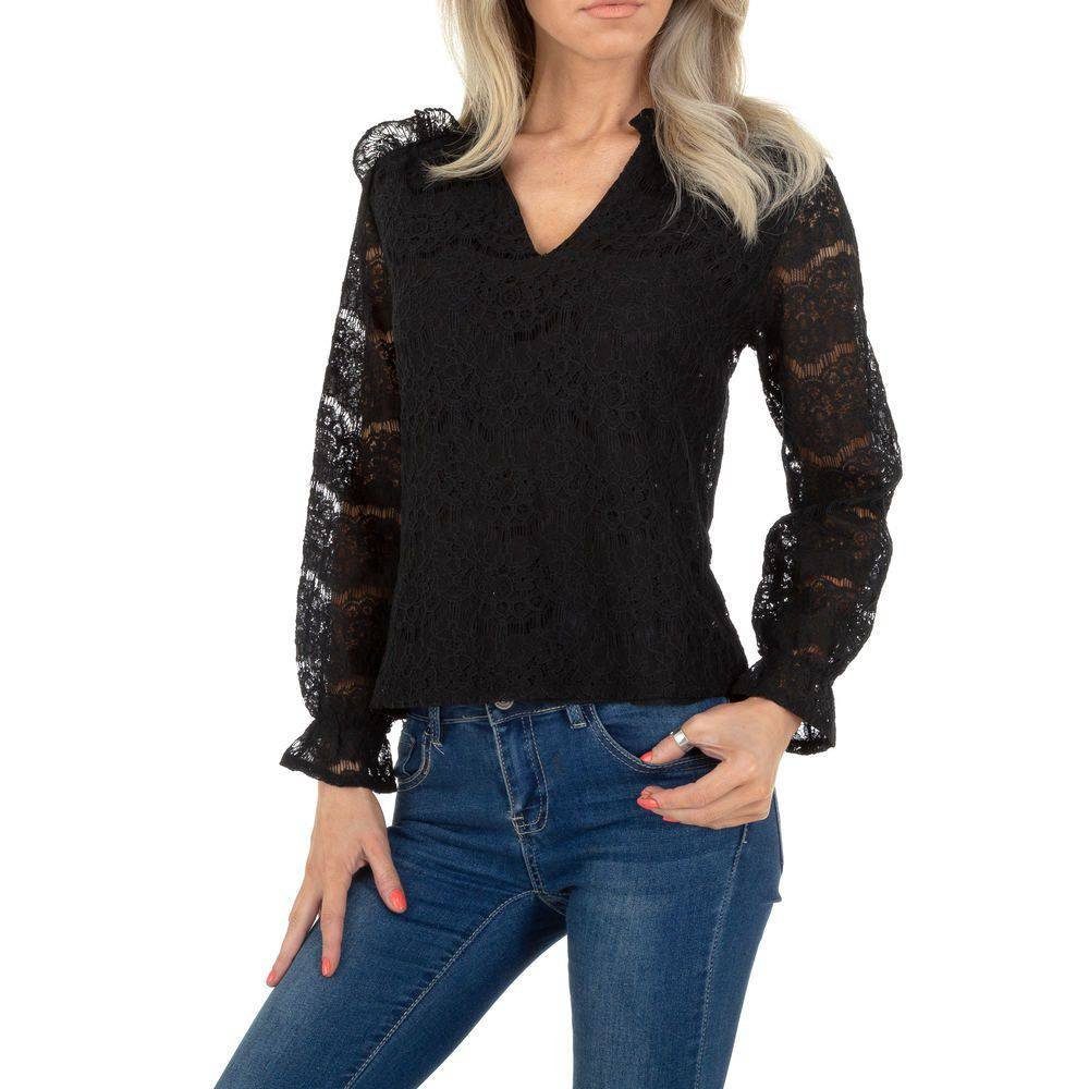 Bluse aus Spitze mit extravagantem Perlenverschluss