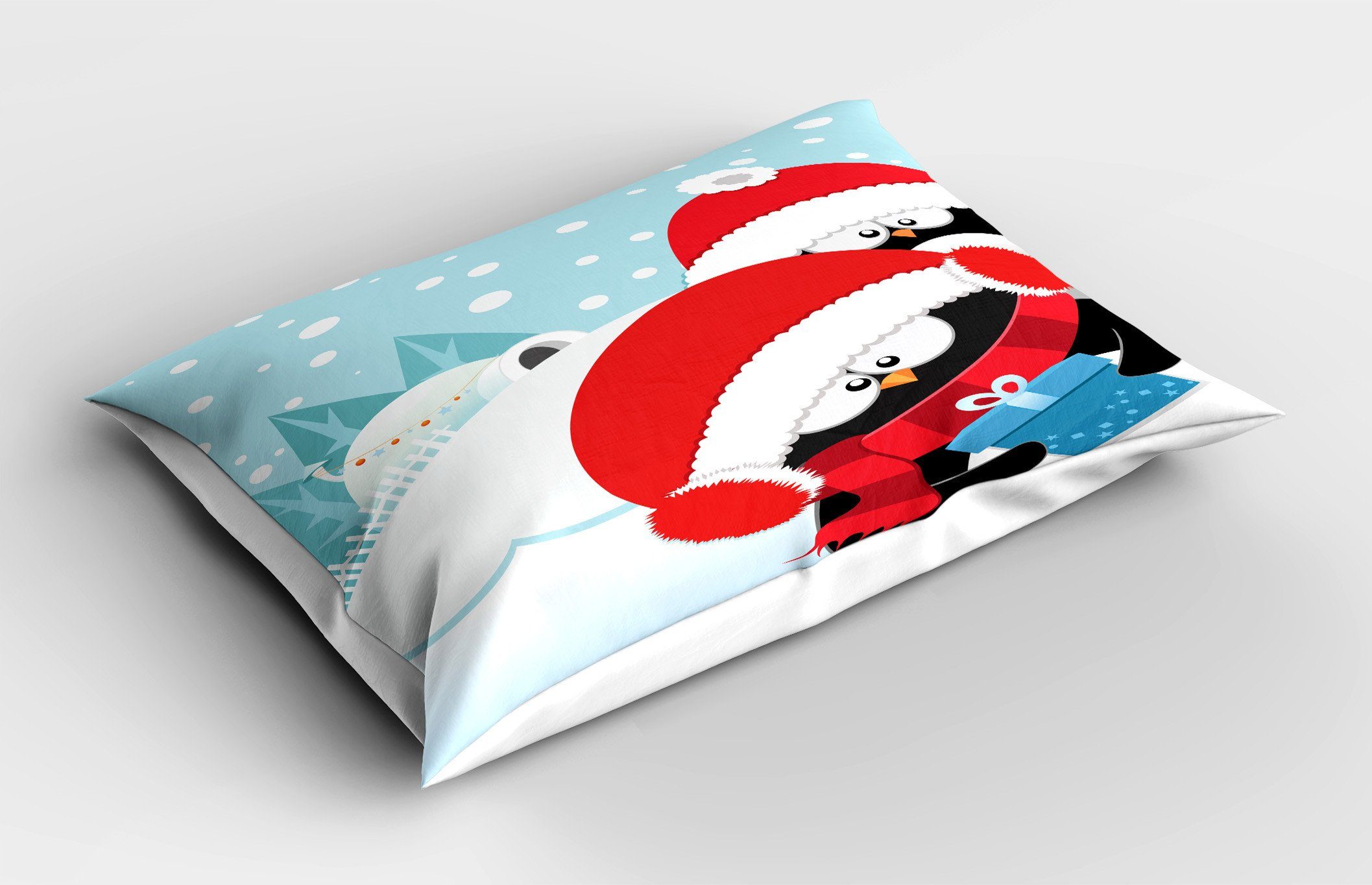 Pinguin-Iglu Stück), Wunderliche Standard Kissenbezüge Size King (1 Gedruckter Dekorativer Kissenbezug, Weihnachten Abakuhaus
