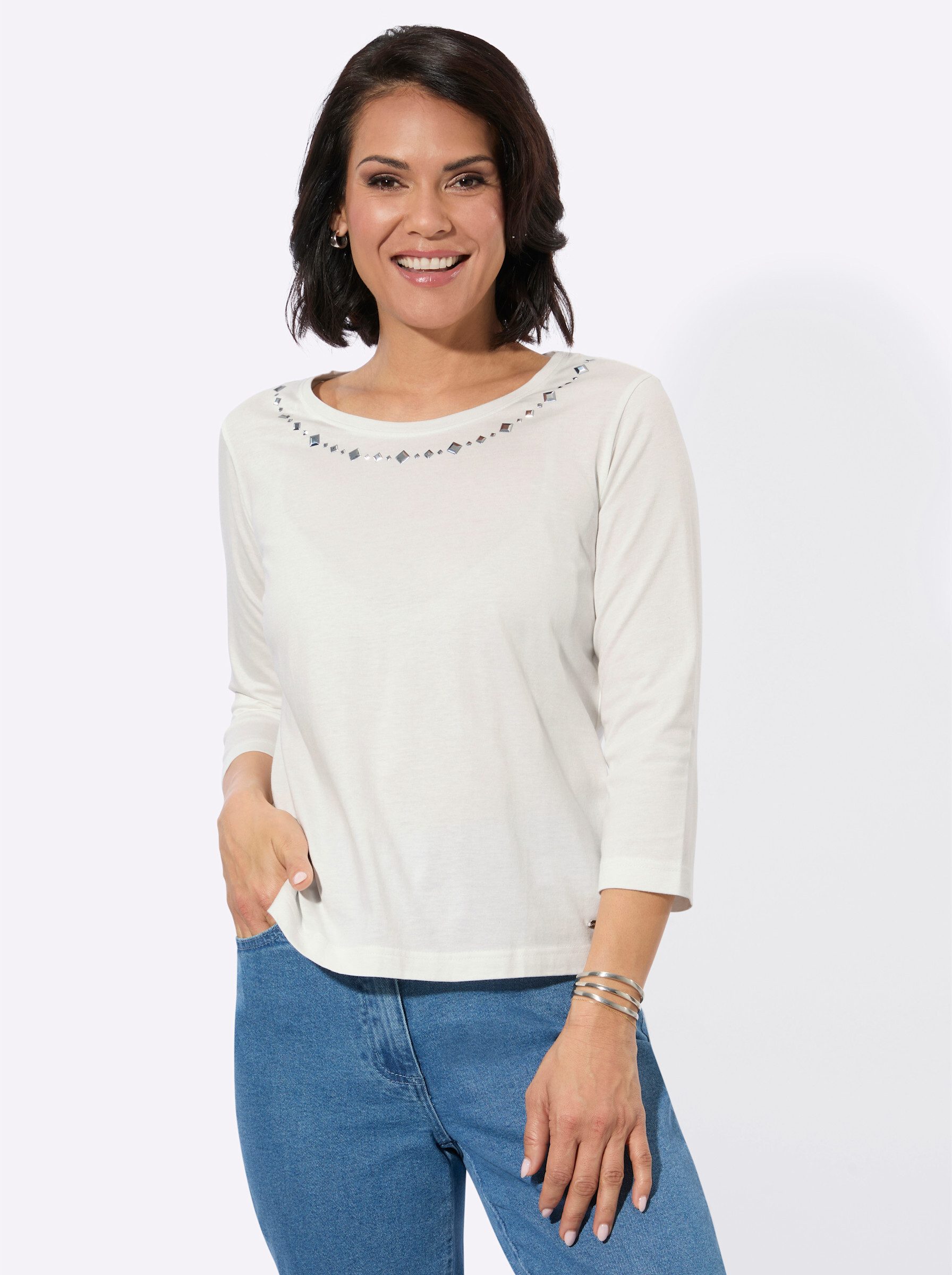T-Shirt Rundhals-Shirt 3/4-Arm