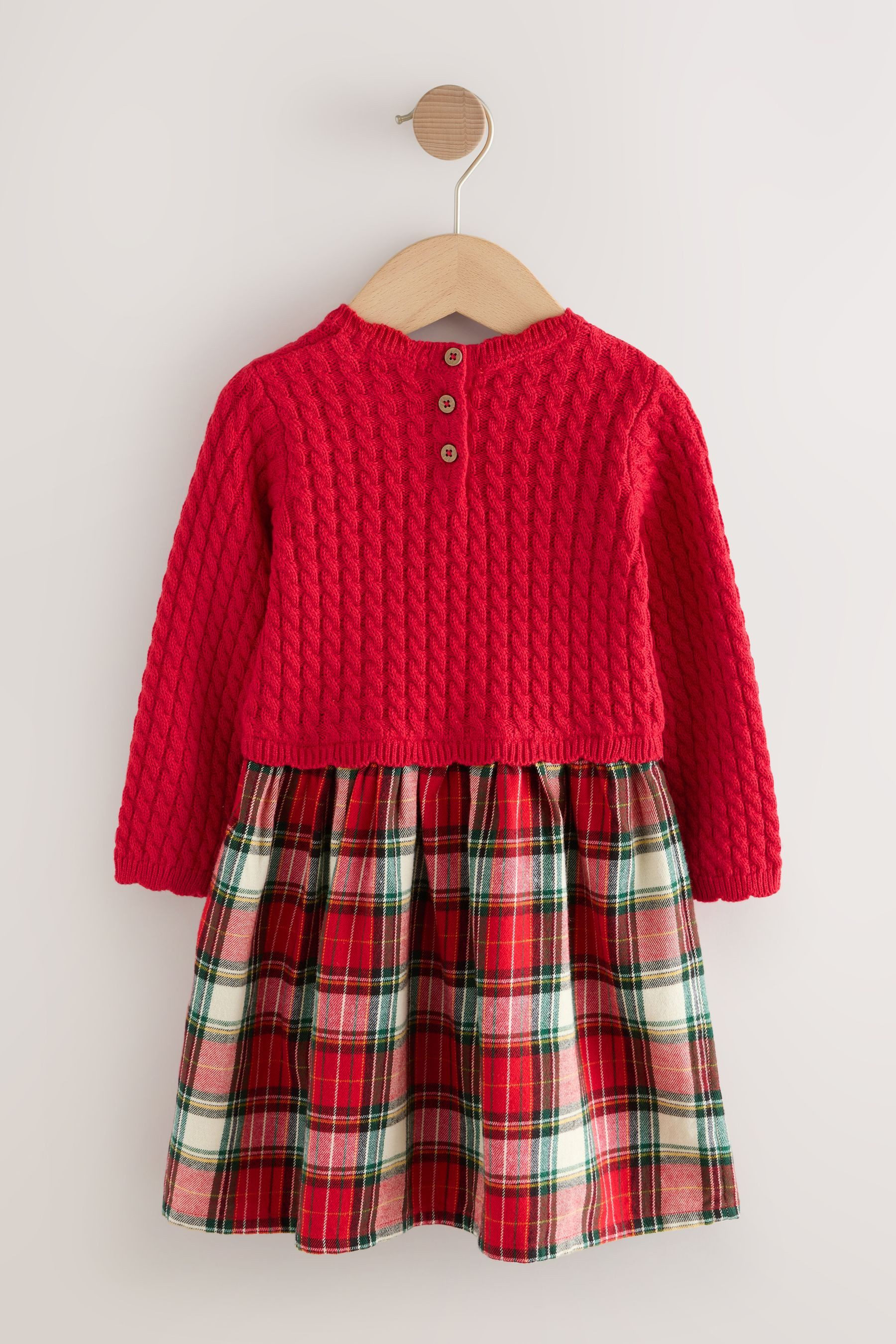 Next Strickkleid Strickkleid im Schottenmuster (1-tlg) günstig online kaufen