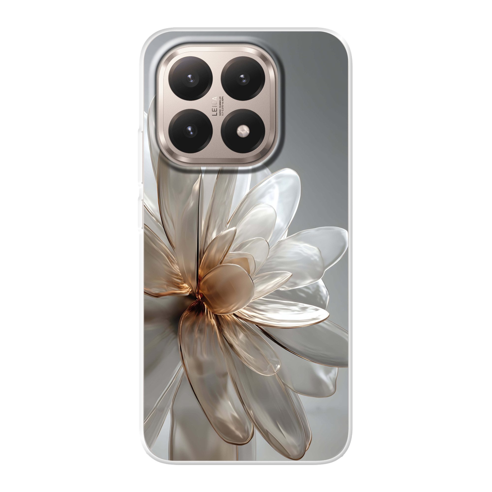 MuchoWow Handyhülle für Xiaomi 15T Blume - Weiß - Neutral, Phone Case, Silikon, Schutzhülle Dünn