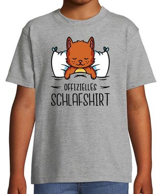 Youth Designz T-Shirt Offizielles Schlafshirt mit Katze Kinder Shirt für Jungen und Mädchen mit lustigem Frontprint